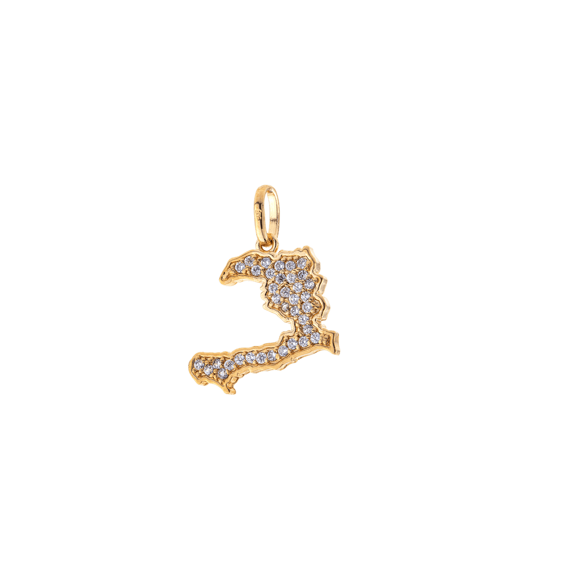 Pendentif Plaqué Or Haïti Zirconium 17*22mm