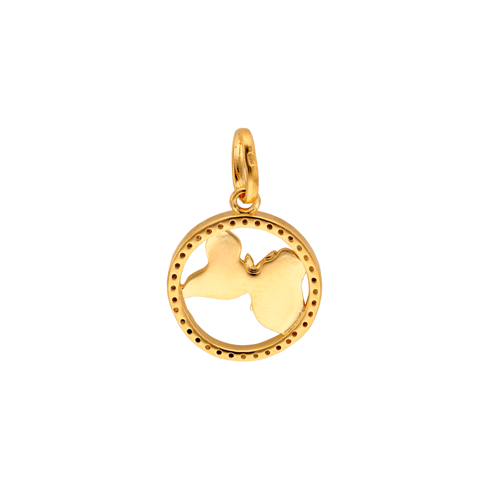 pendentif rond Zirconia Cubique plus Guadeloupe et colibri