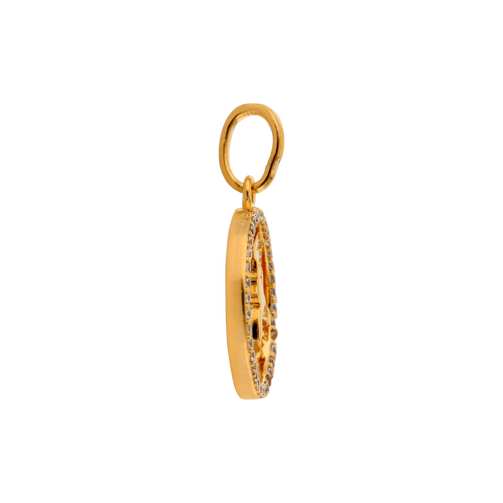 pendentif rond Zirconia Cubique plus Guadeloupe et colibri