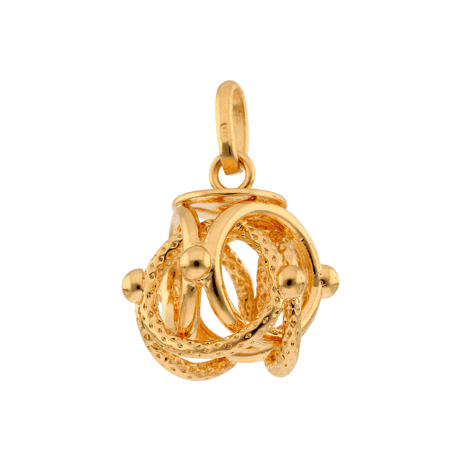 PENDENTIF EN PLAQUE OR CYCLONE LISSE 12MM