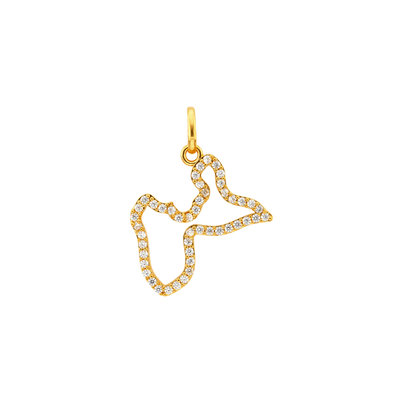 Pendentif Plaqué or Guadeloupe ajouré Oxyde de Zirconium