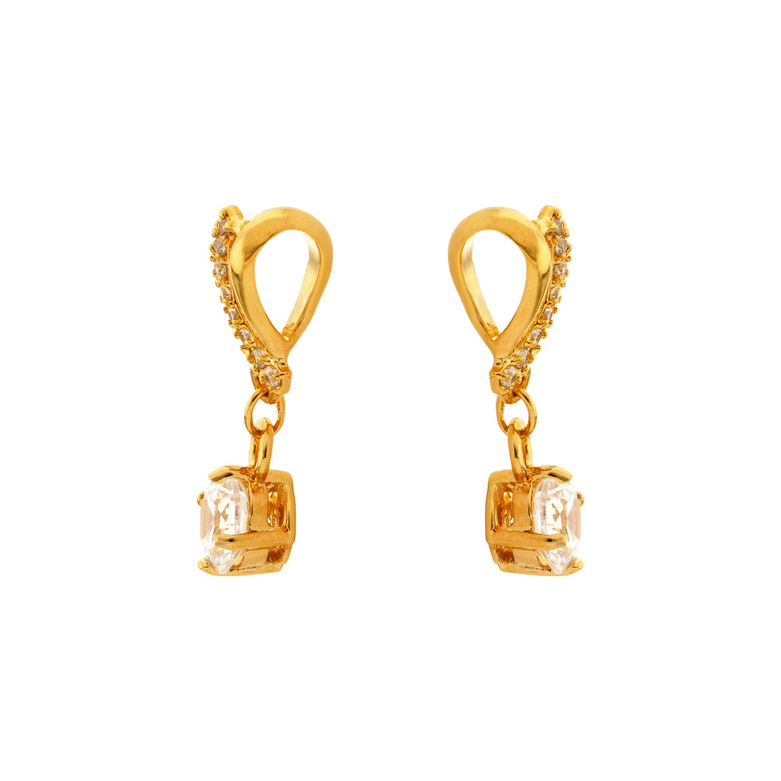 Pendentif Plaque Or sertie Oxyde de Zirconium
