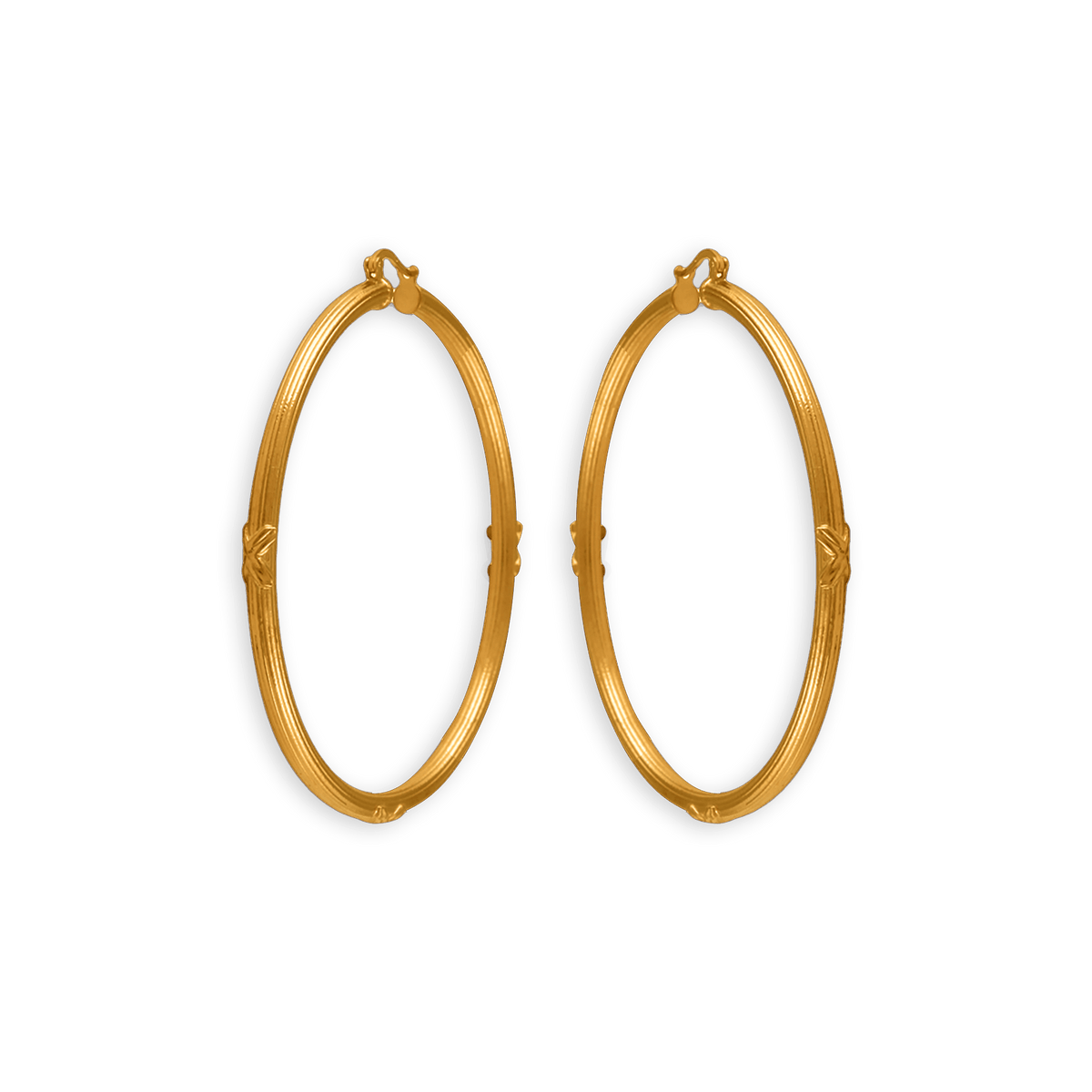 Créoles Plaqué Or Fantaisie 60mm Tube 3mm