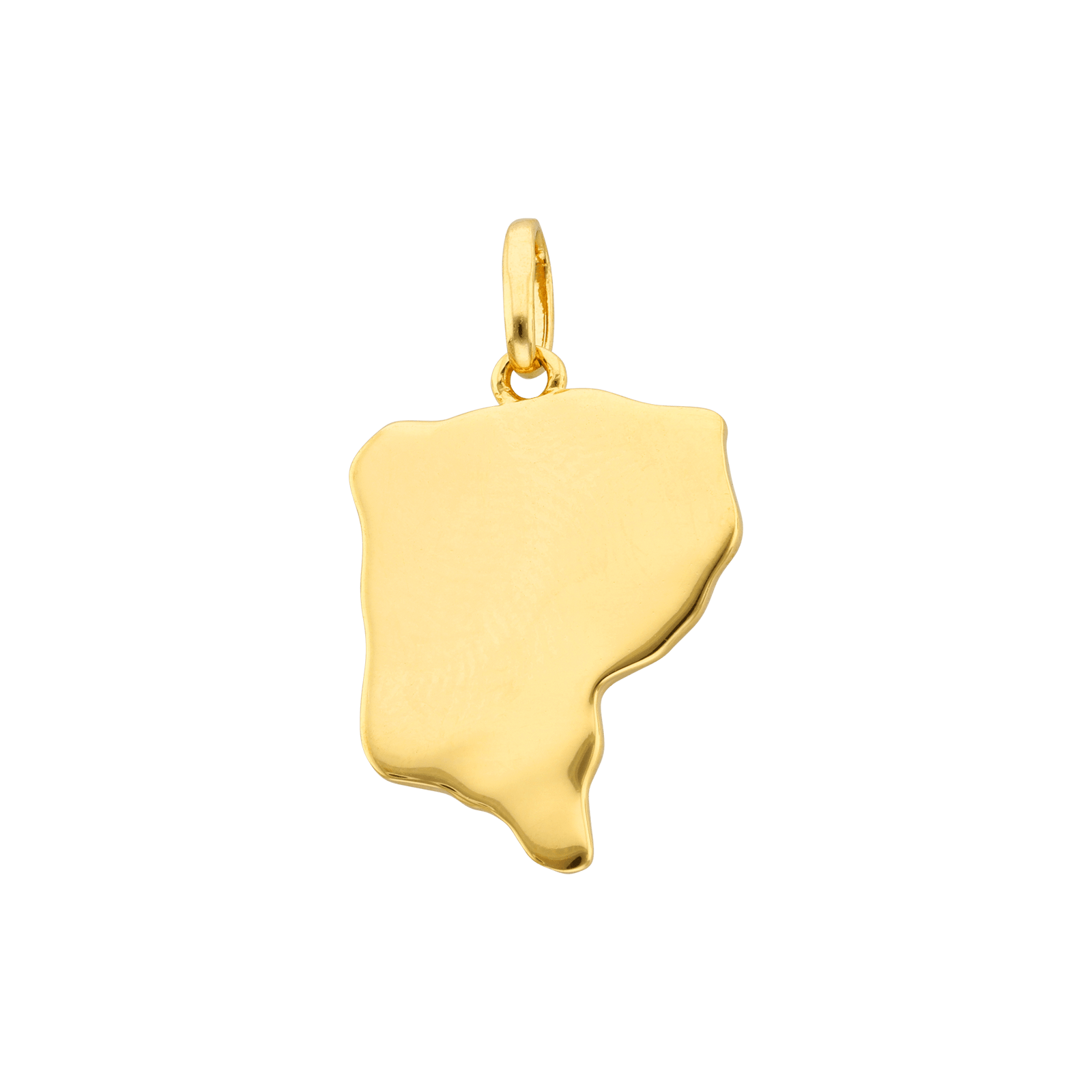 Pendentif Plaqué or Carte Guyane Martelé