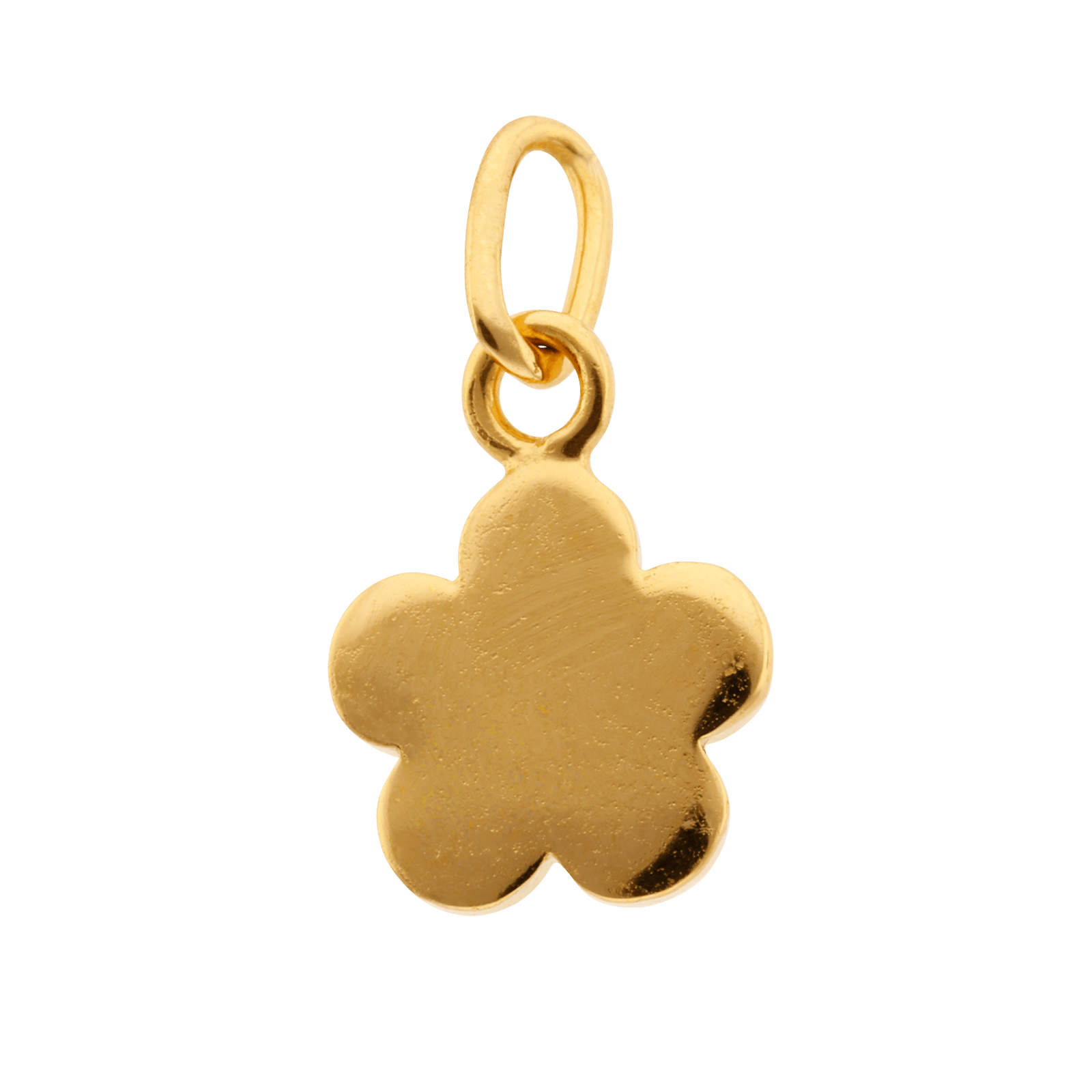 Pendentif Plaque Or fleur paillettes bleu