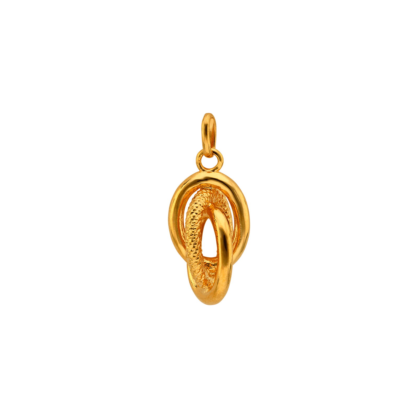 Pendentif Plaque Or Nœud antillais Lisse et Godronné Grand modèle