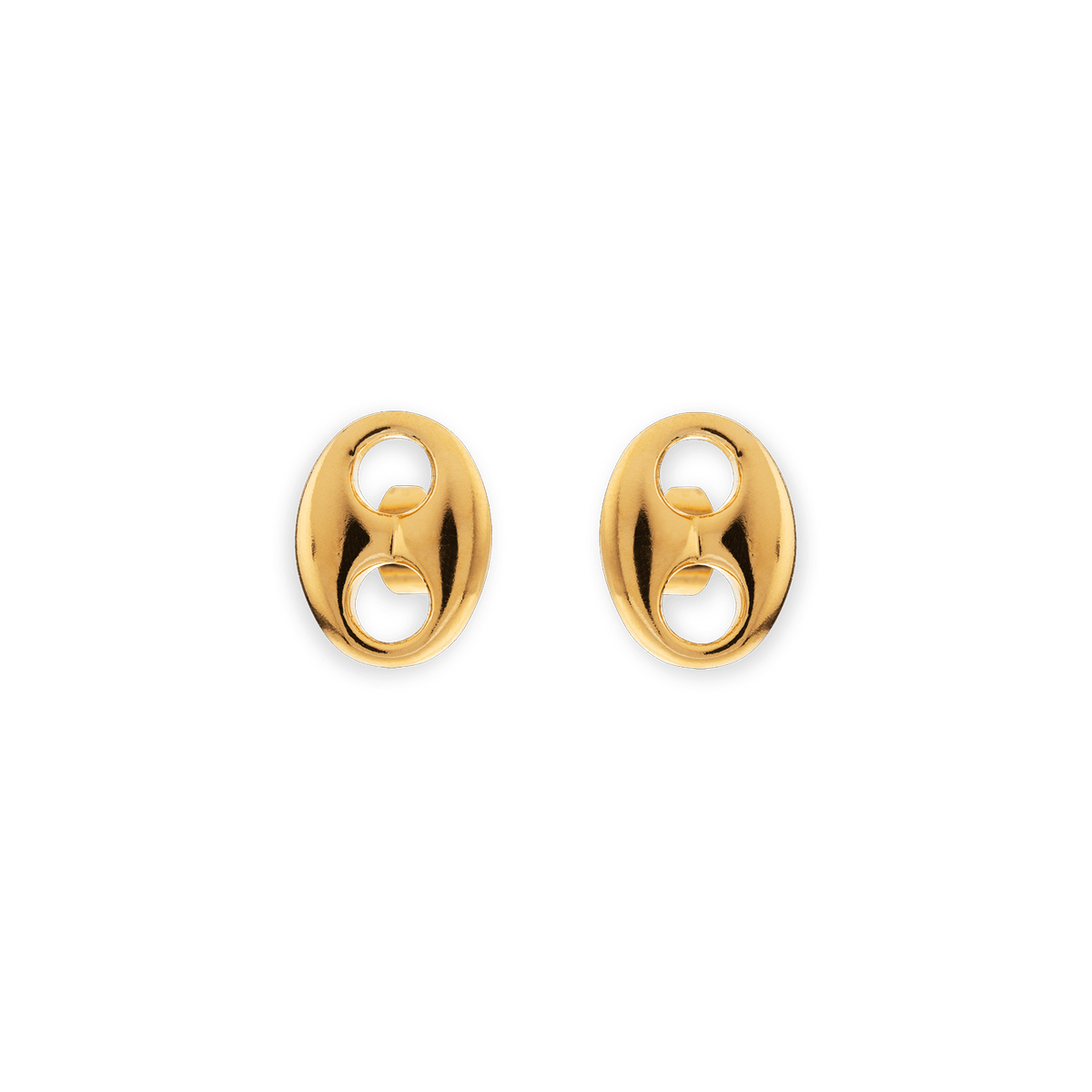 Boucles D'oreilles Plaqué Or Grain De Café 14*18mm