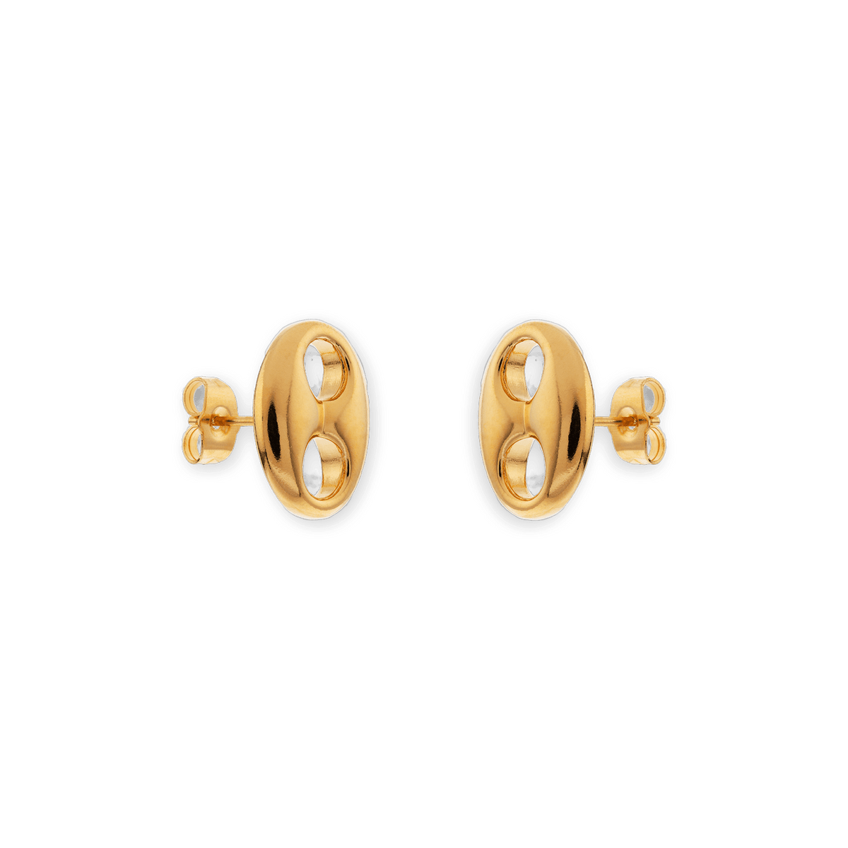 Boucles D'oreilles Plaqué Or Grain De Café 14*18mm