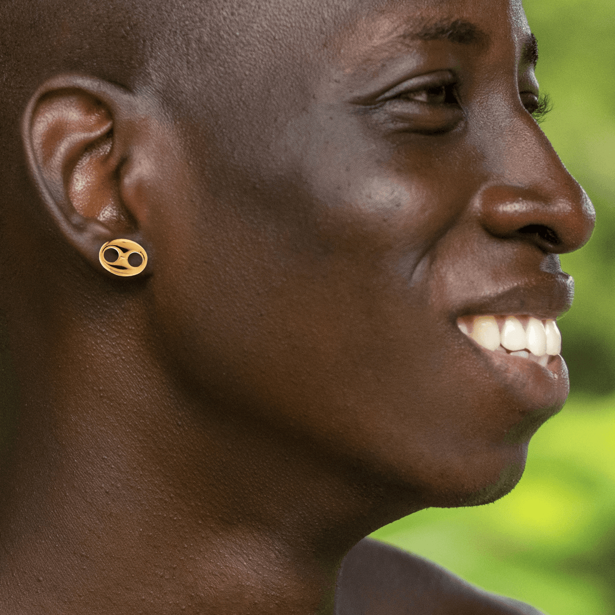 Boucles D'oreilles Plaqué Or Grain De Café 14*18mm