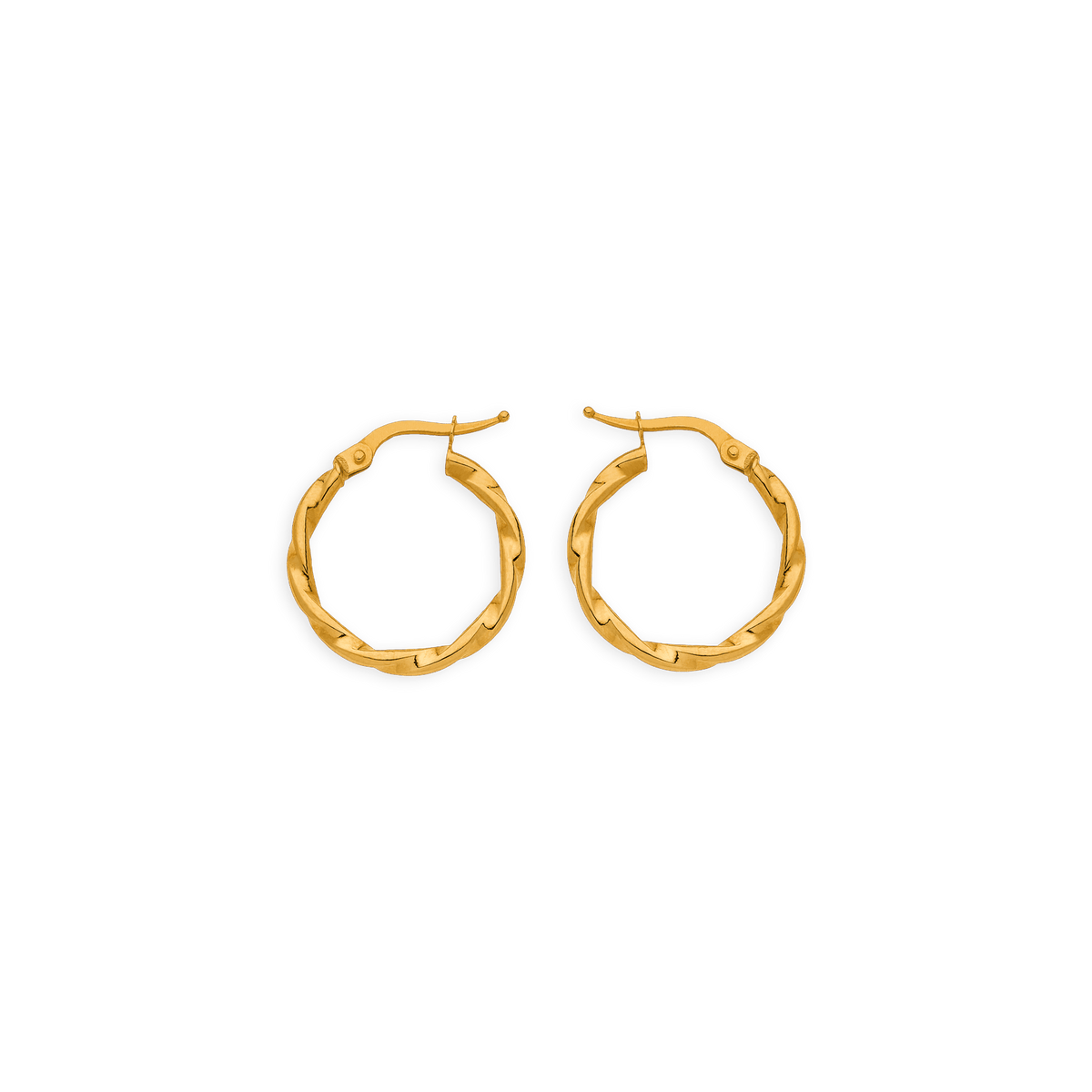 Créoles Or 375 Torsadées 19mm Tube 2mm