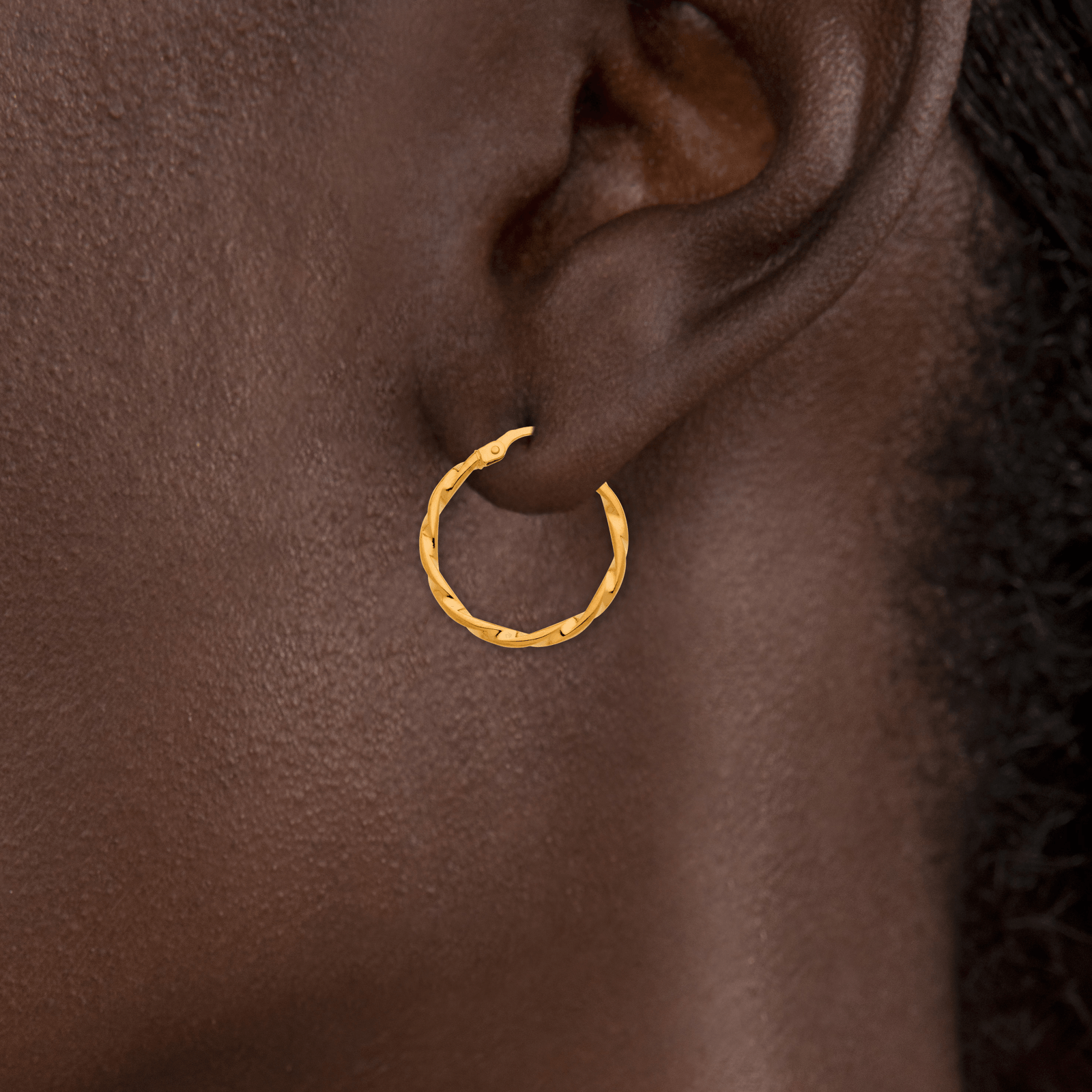 créoles or 9 carats torsadées 24mm