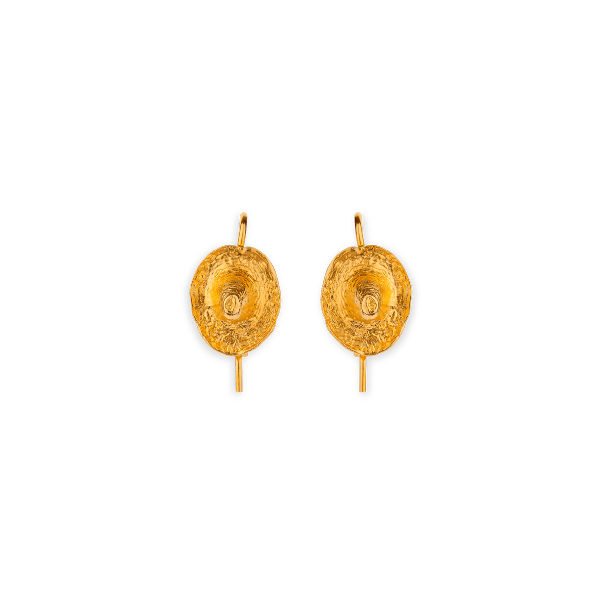 Boucles D'oreilles Plaqué Or Pendant 21mm Casque Colonial 13*16mm