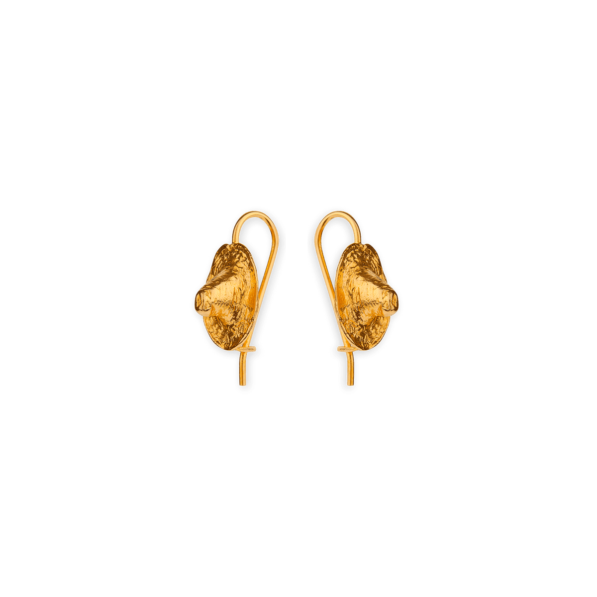 Boucles D'oreilles Plaqué Or Pendant 21mm Casque Colonial 13*16mm