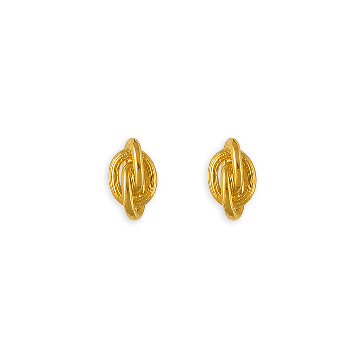 Boucles D'oreilles Plaqué Or Nœud Forçat Antillais 4.5*8mm