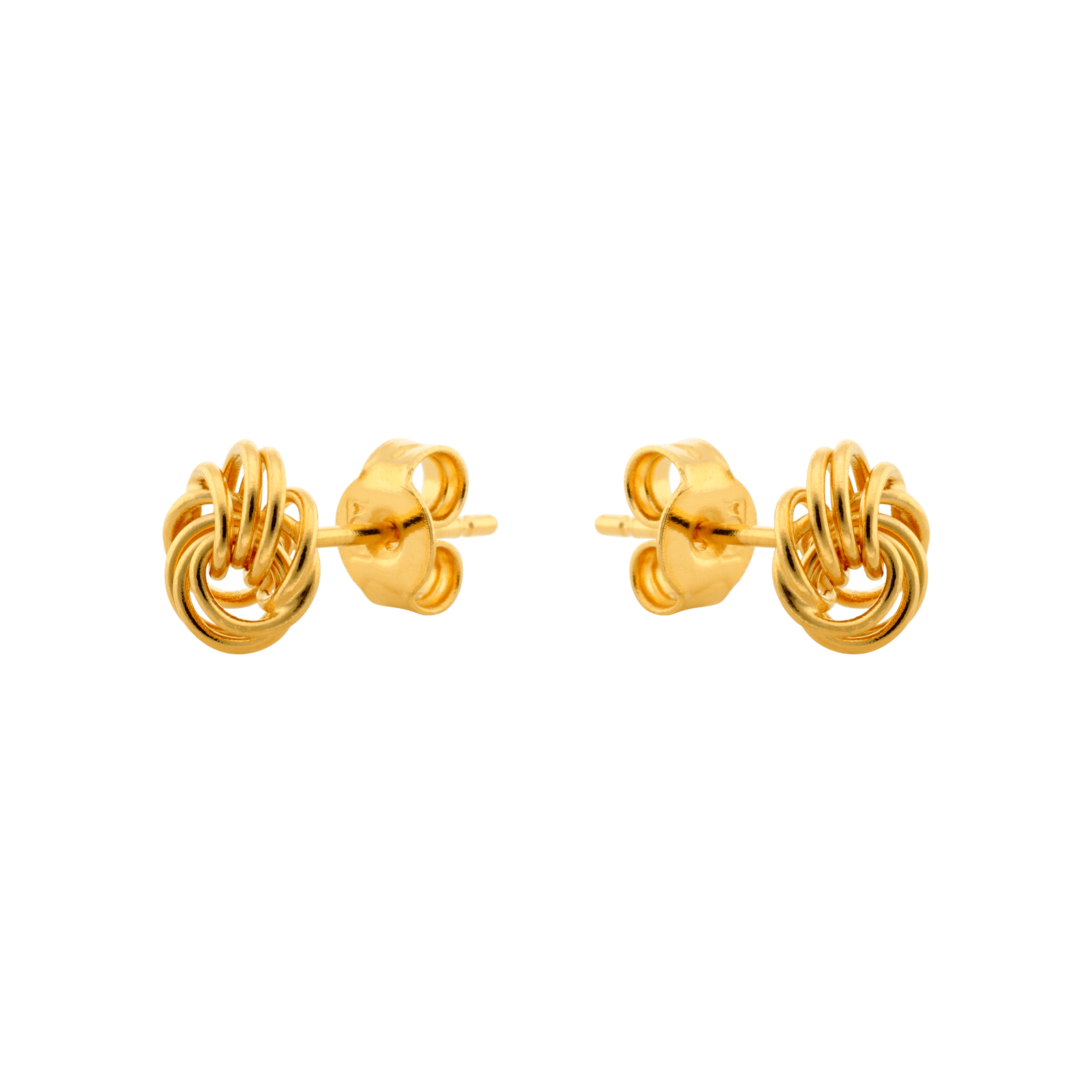 Boucles d’oreilles puces maille macaron 0,7 mm plaqué or