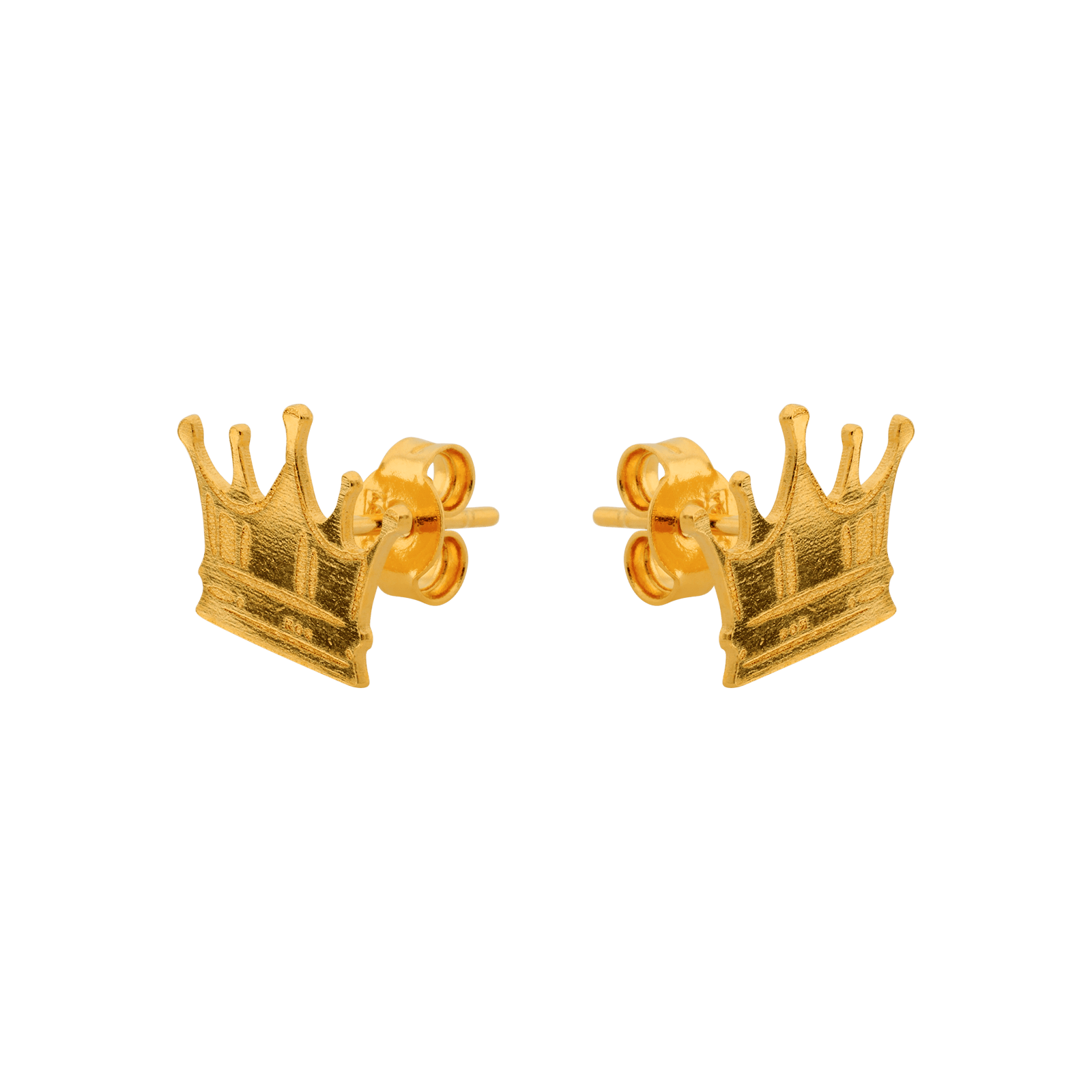 Boucles d’oreilles plaqué OR COURONNE PM 1.3 x1 CM