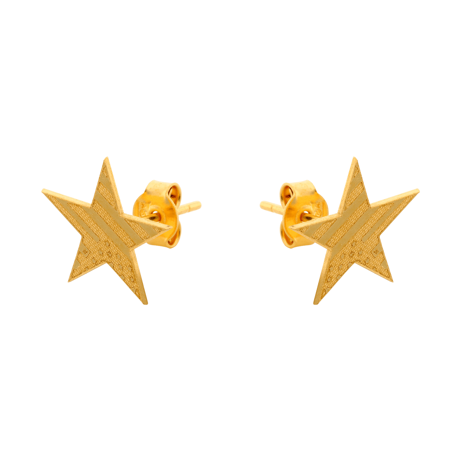 Boucles d’oreilles plaqué or étoile drapeau US