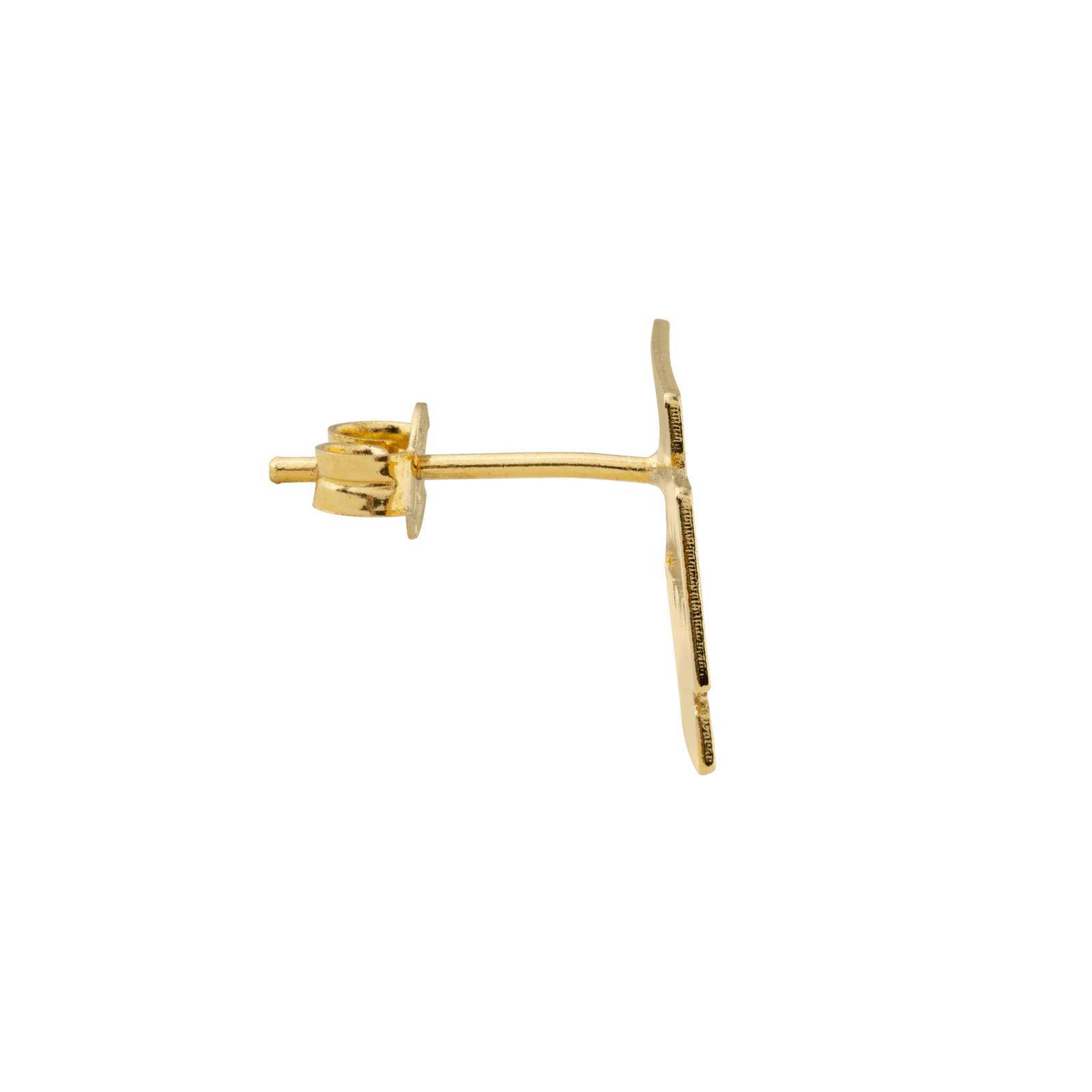 boucles d’oreilles en plaqué or au design lame grand modèle. fermoir poussette pour un maintien confortable quotidien.