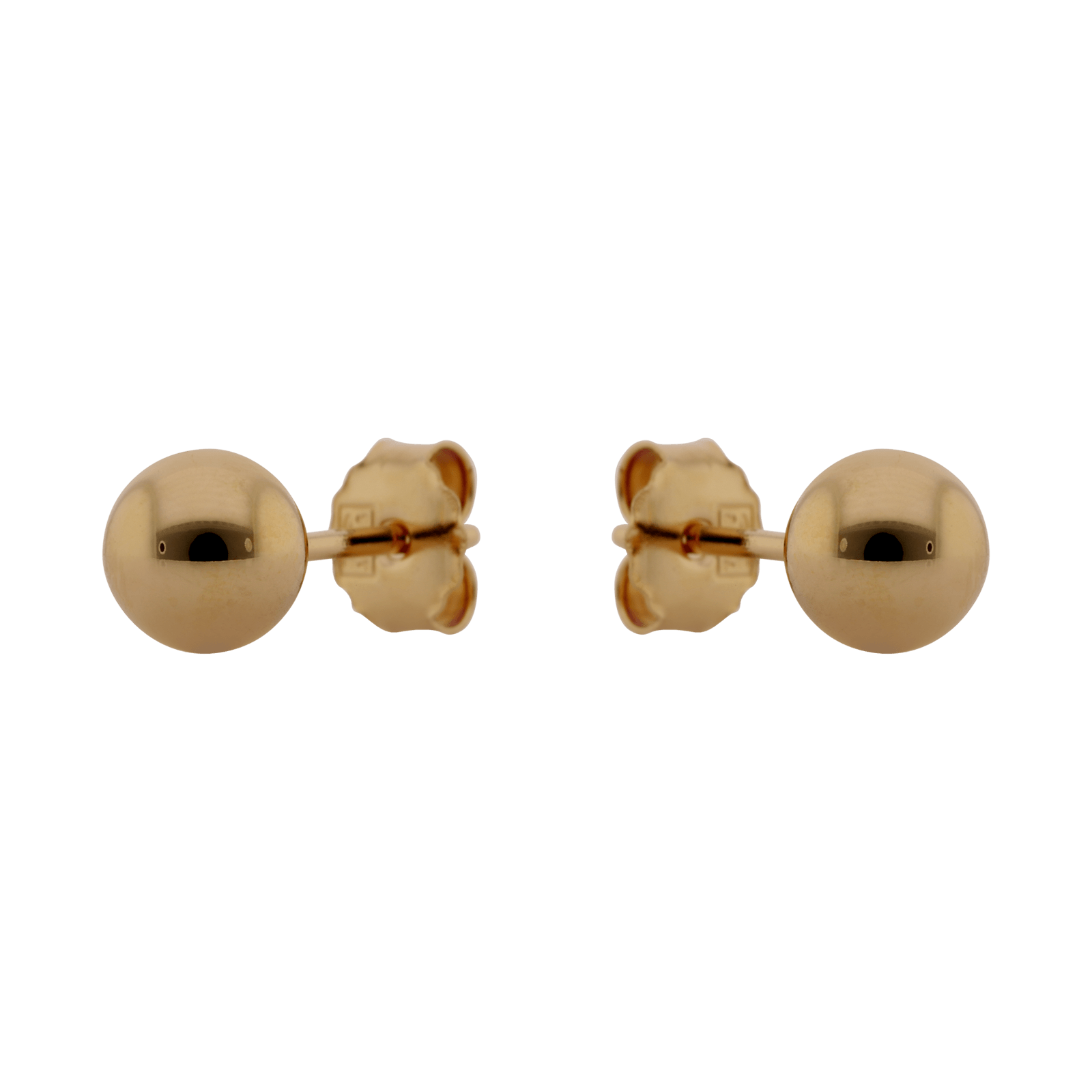 Boucles d'Oreilles Plaqué or boule 6mm