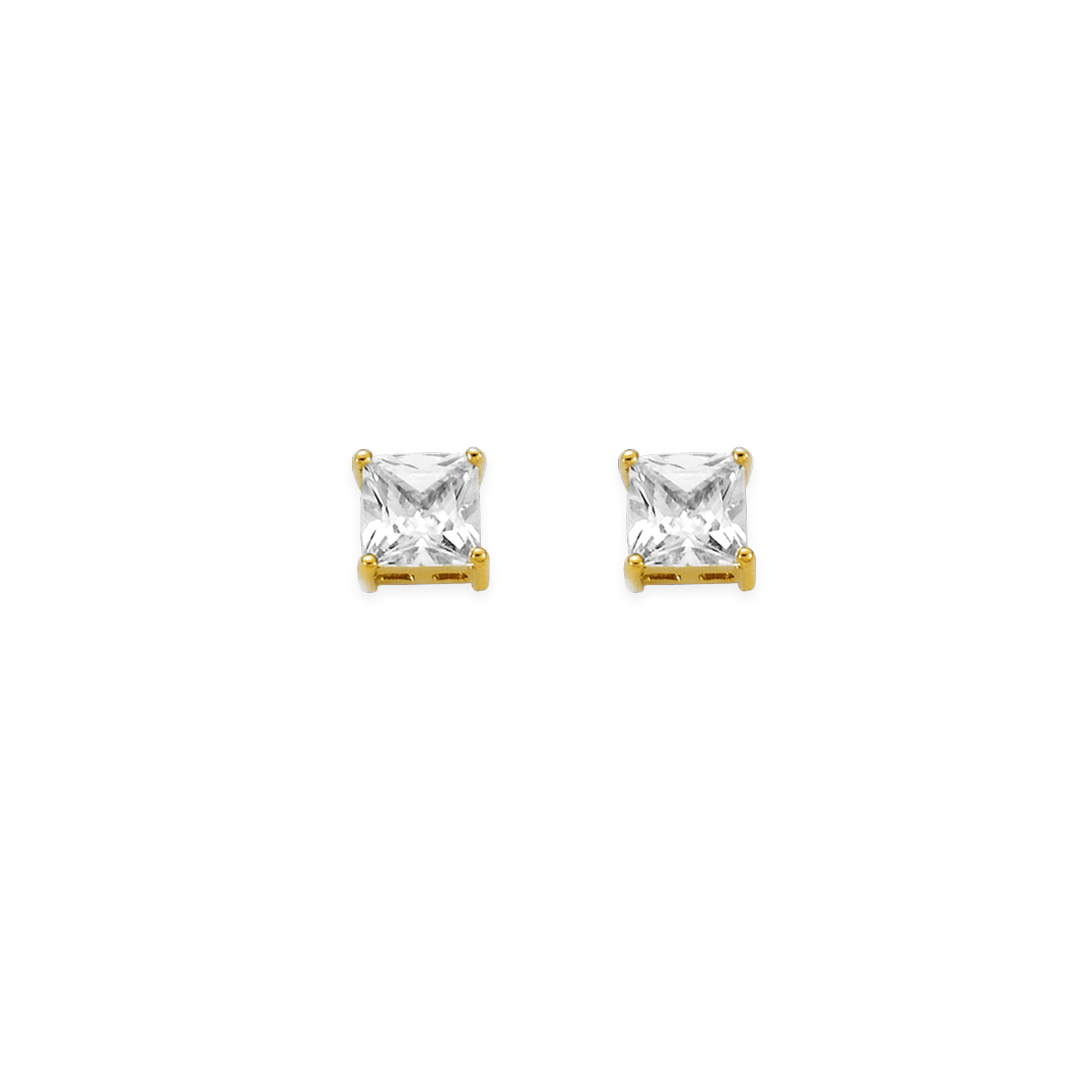 Boucles D'oreilles Plaqué Or Zirconium