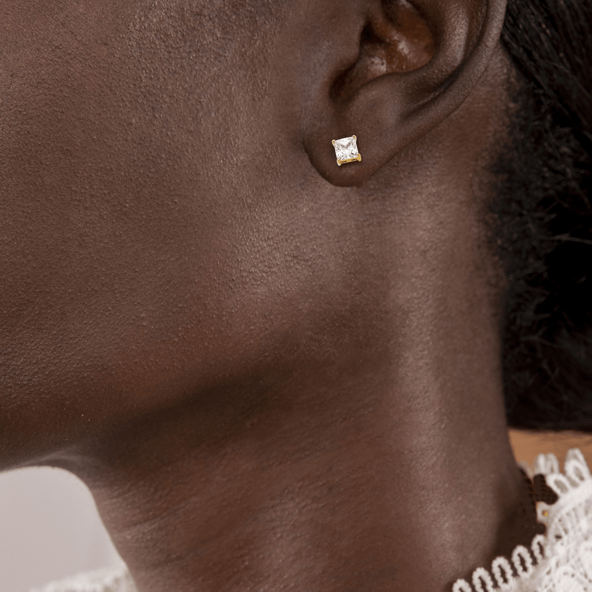 Boucles D'oreilles Plaqué Or Zirconium 8mm 4 Griffes