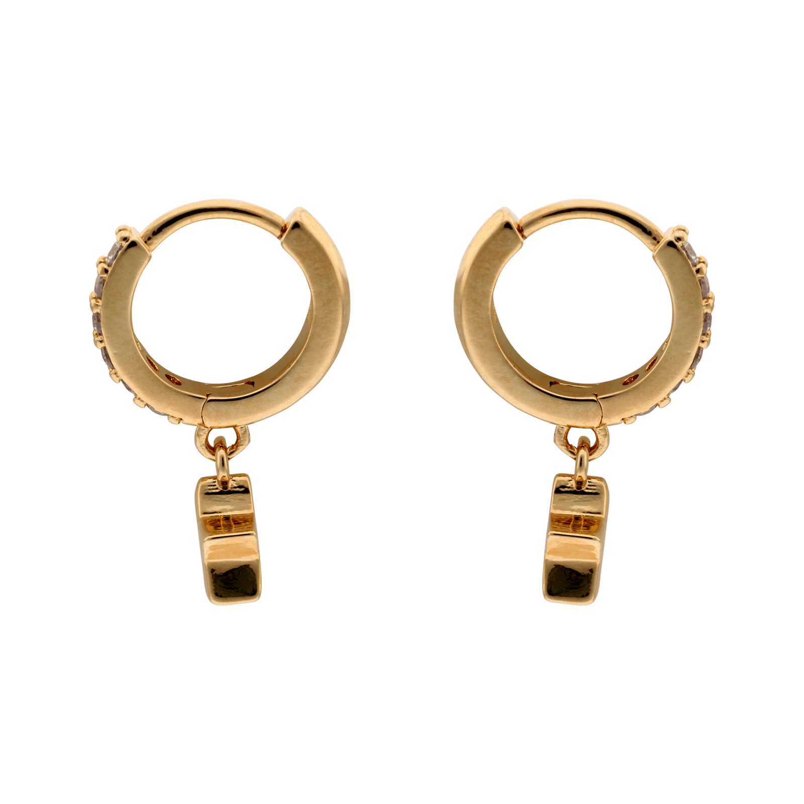 Boucles d'Oreilles Plaqué or Créole plus étoile Oxydes blancs