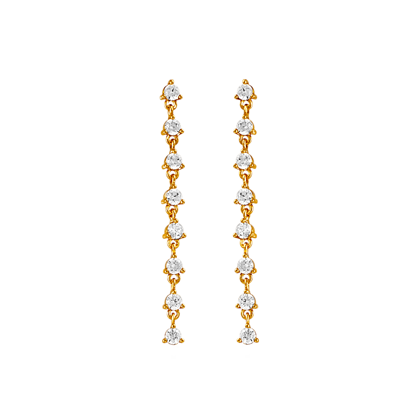 Boucles d'Oreilles Plaqué or chaine maille cheval plus riviere oxydes
