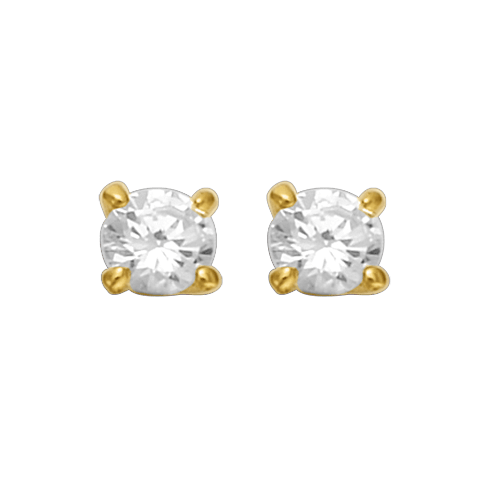 Boucles D'oreilles Plaqué Or Zirconium 6mm