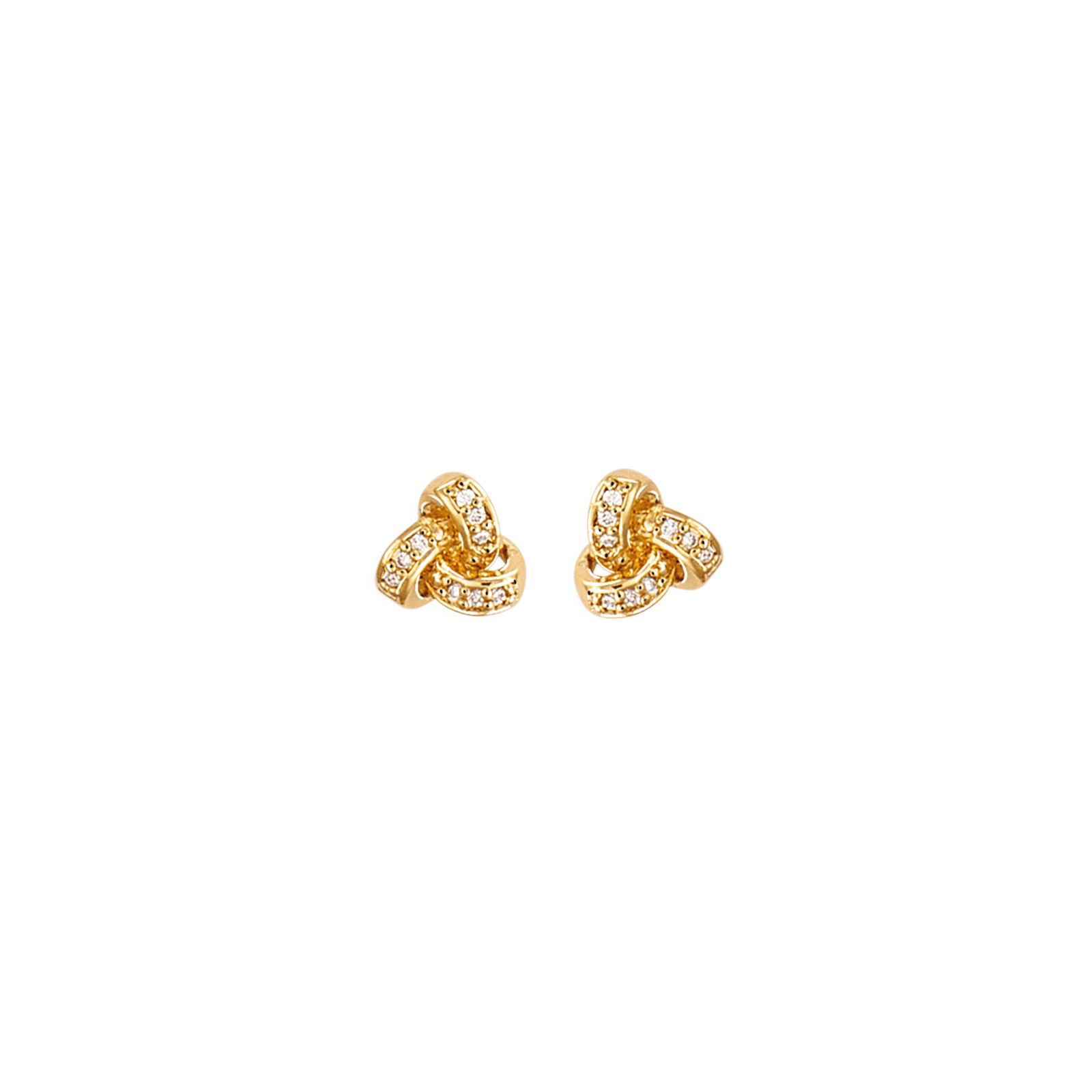 Boucles d'Oreilles Plaqué or Nœud Oxyde de Zirconium