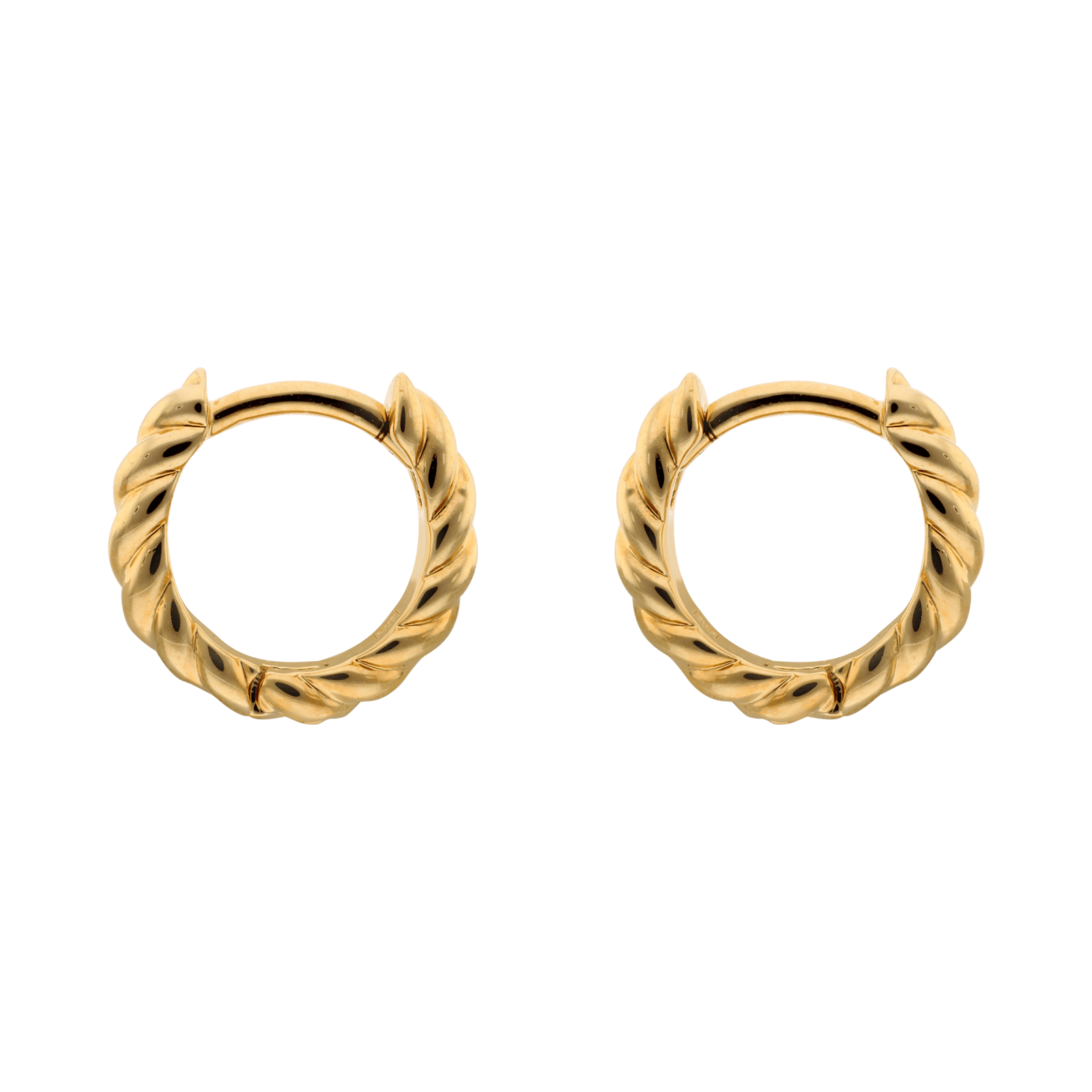 Boucles d'Oreilles Plaqué or Miniature Créole Torsade diamètre 12mm