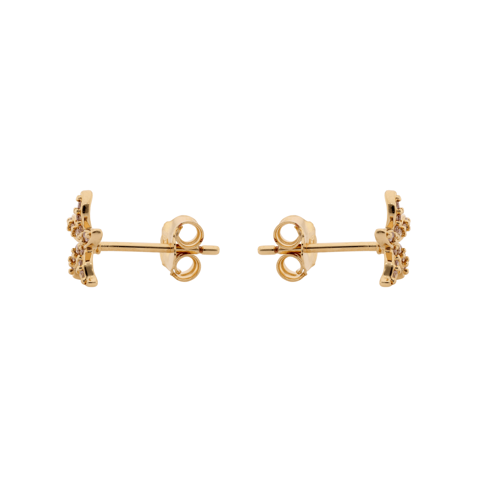 Boucles d'Oreilles Plaqué or étoile de mer oxydes blancs