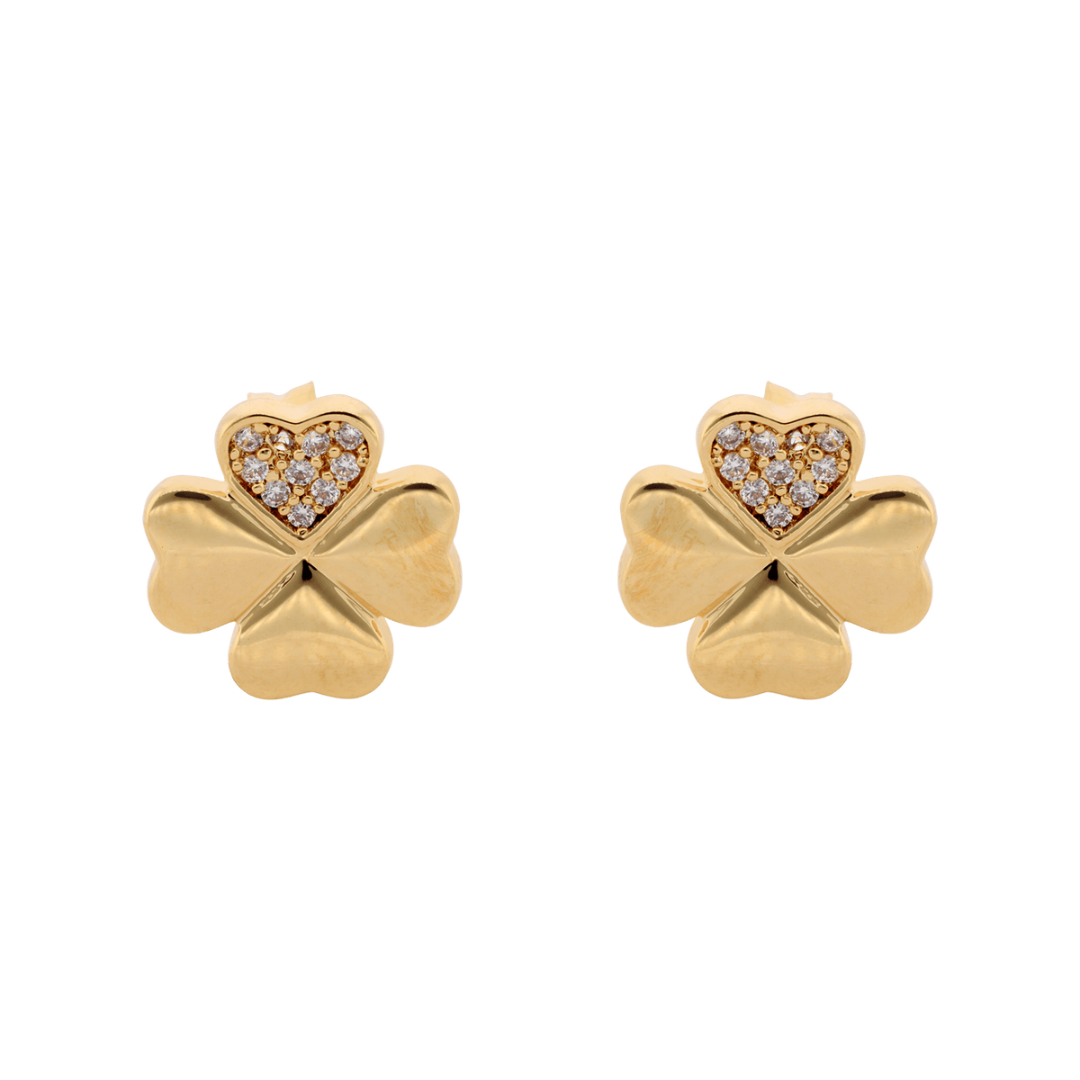 Plaqué or trèfle oxydes blancs