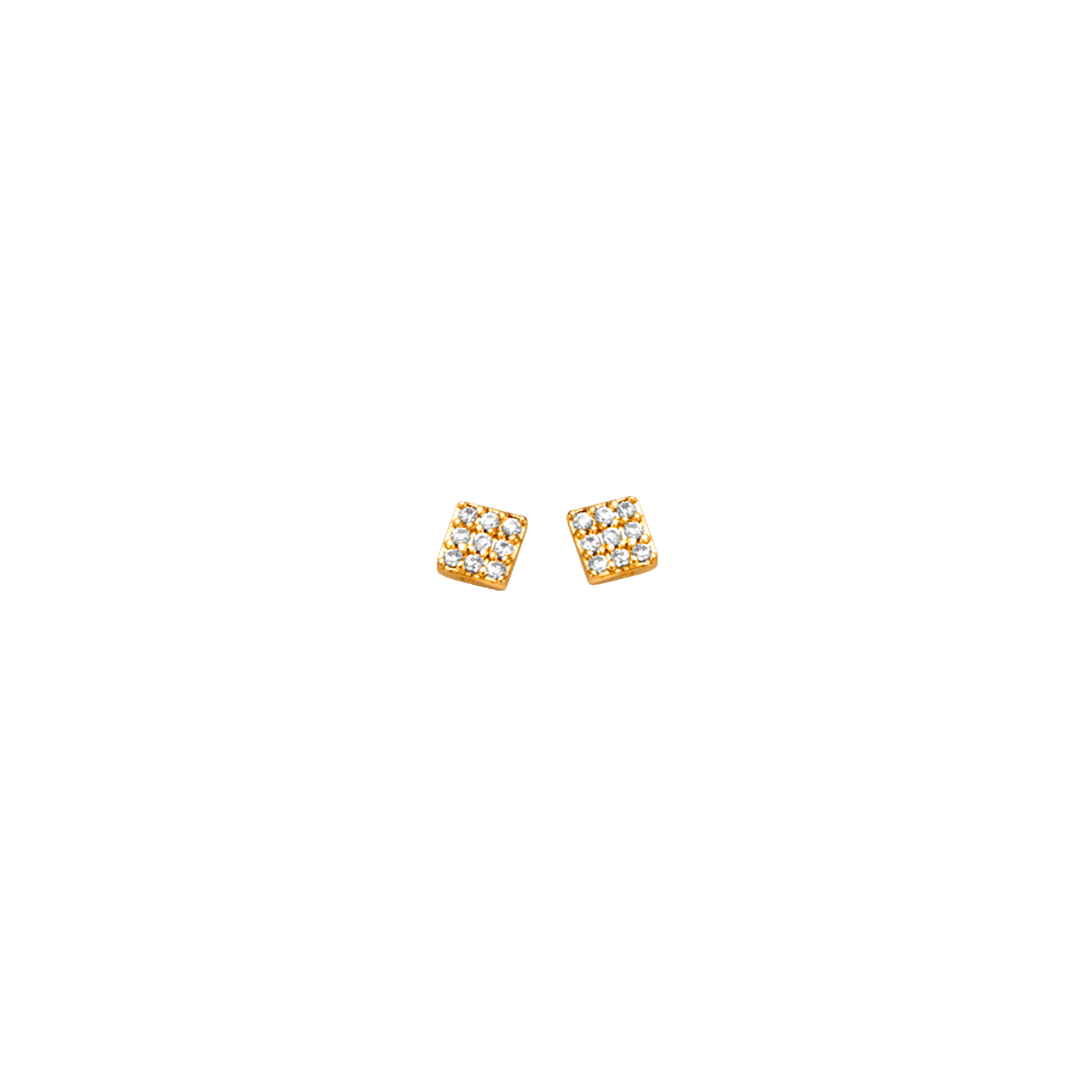 Boucles D'oreilles Plaqué Or Pavage Zirconium 4.5mm