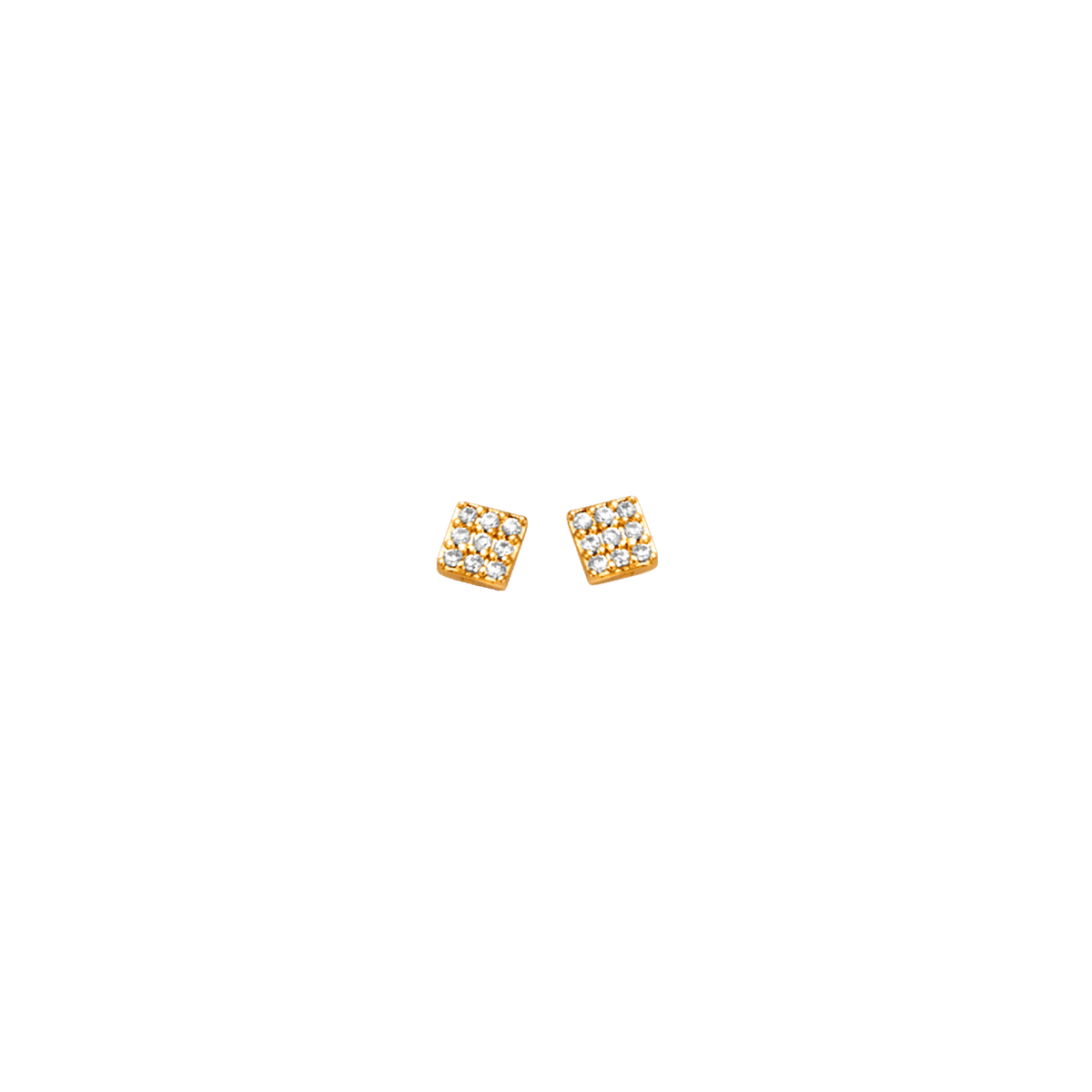 Boucles D'oreilles Plaqué Or Pavage Zirconium 4.5mm