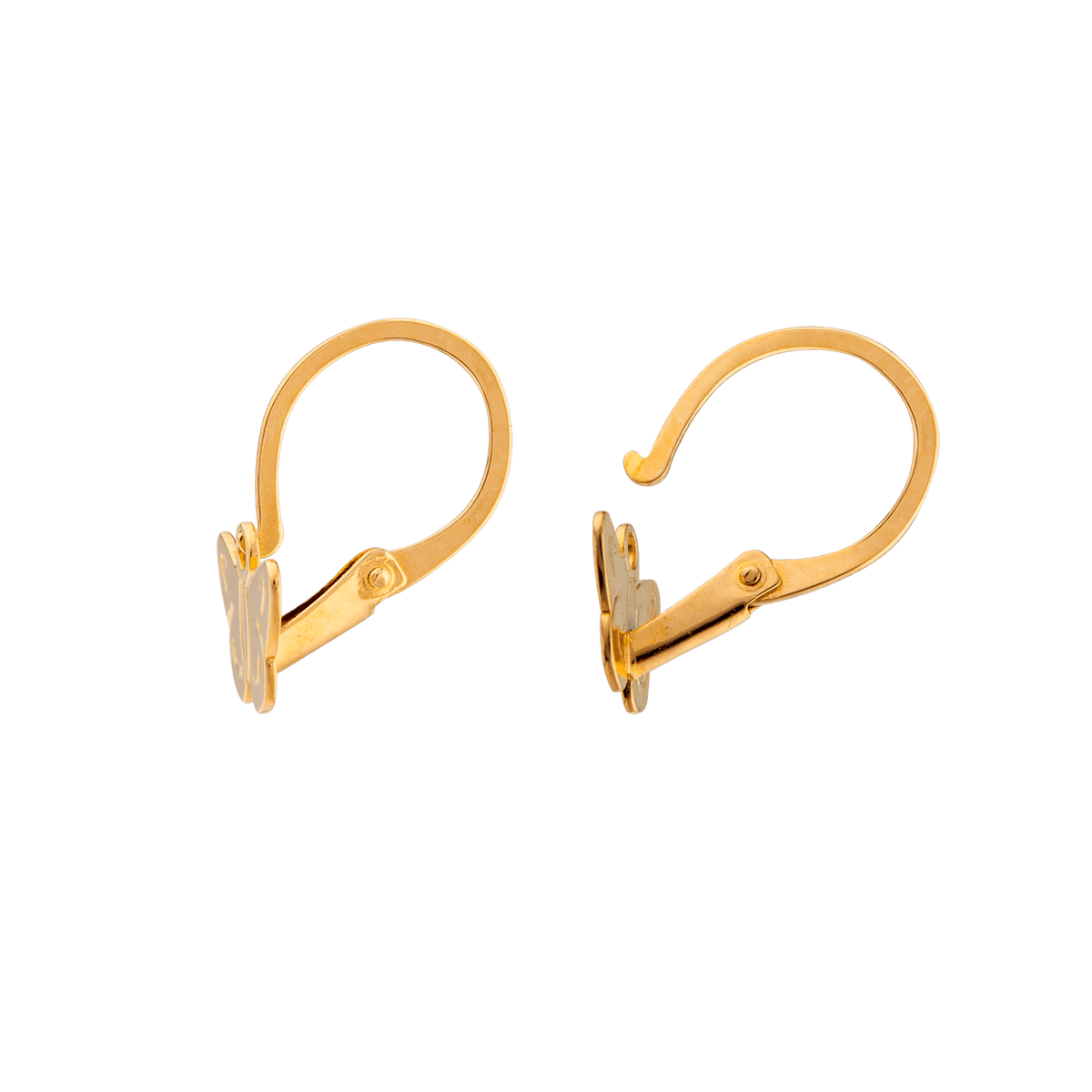 Boucles D'oreilles Or 750 Pendant 12.6mm Papillon 8.03*5.7mm