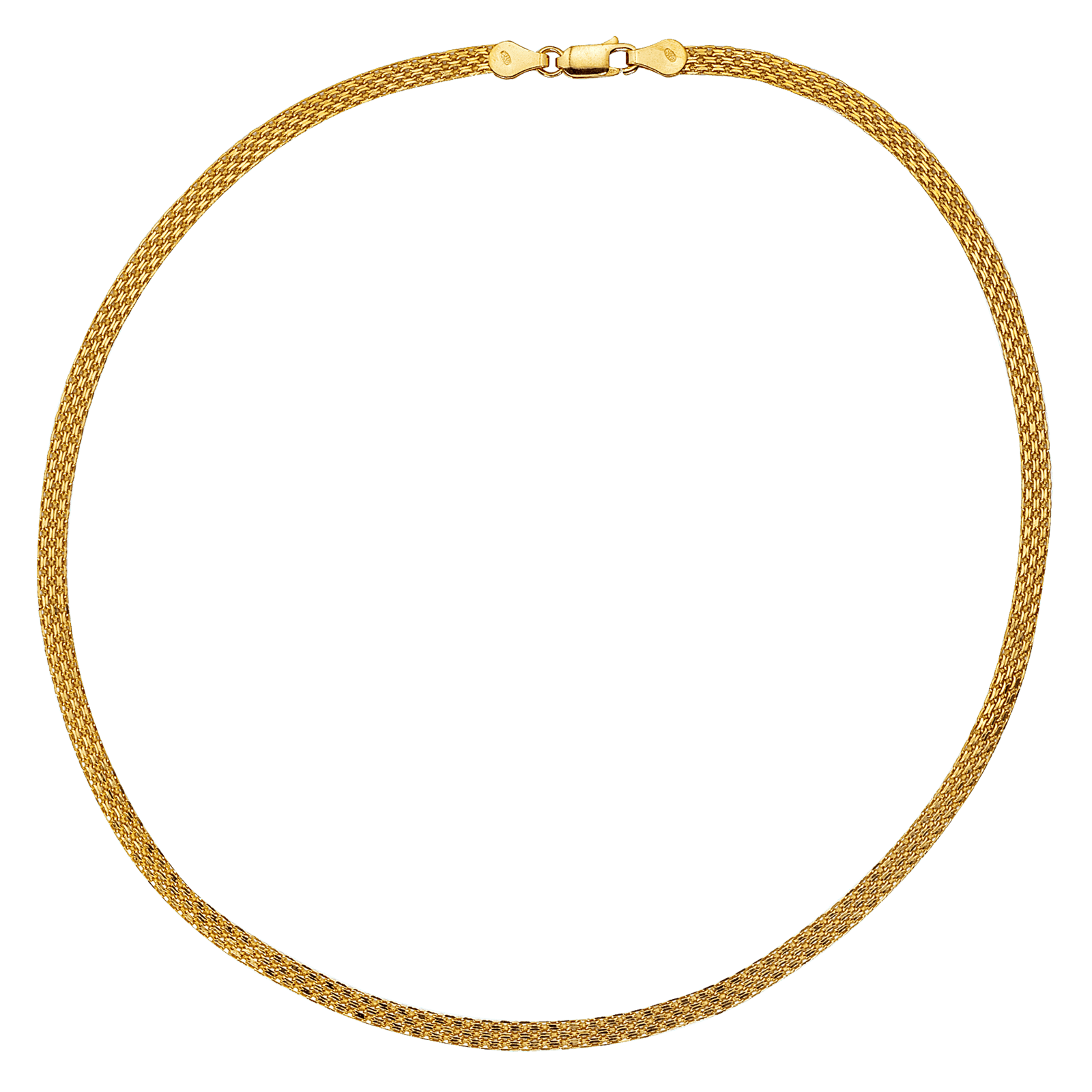 Collier Argent Doré Plate fantaisie 43 centimètres