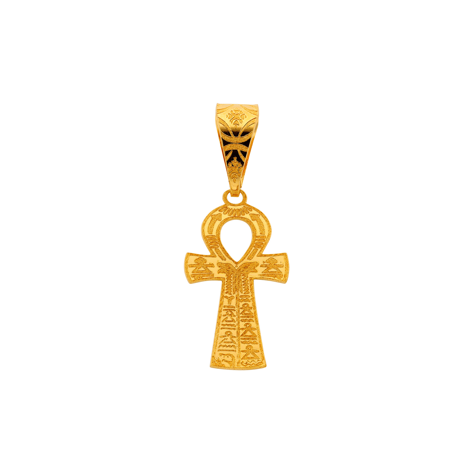 Pendentif Croix Égyptienne grande 4 × 6,5 cm en plaqué or, élégant et symbolique. Un bijou lumineux et intemporel, parfait pour affirmer votre style avec caractère.