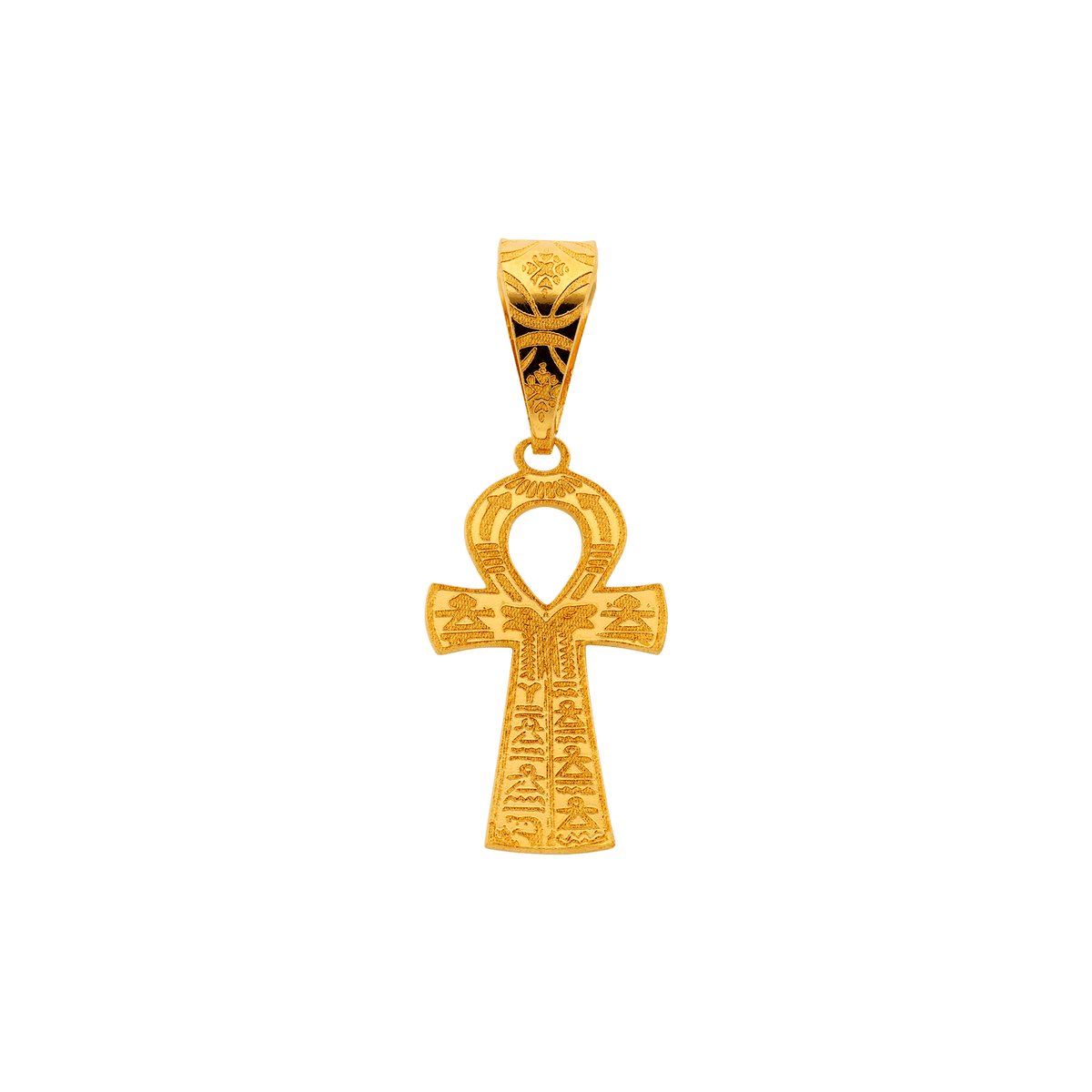 Pendentif Croix Égyptienne grande 4 × 6,5 cm en plaqué or, élégant et symbolique. Un bijou lumineux et intemporel, parfait pour affirmer votre style avec caractère.