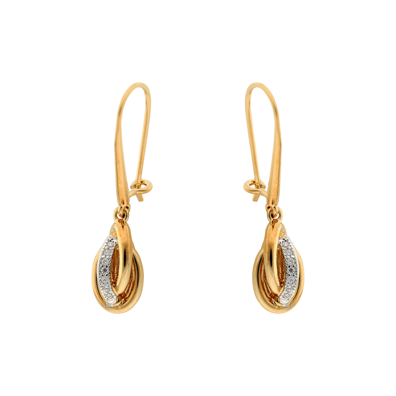 Boucles d'Oreilles Pendentif Nœud antillais Oxyde de Zirconium plaqué or