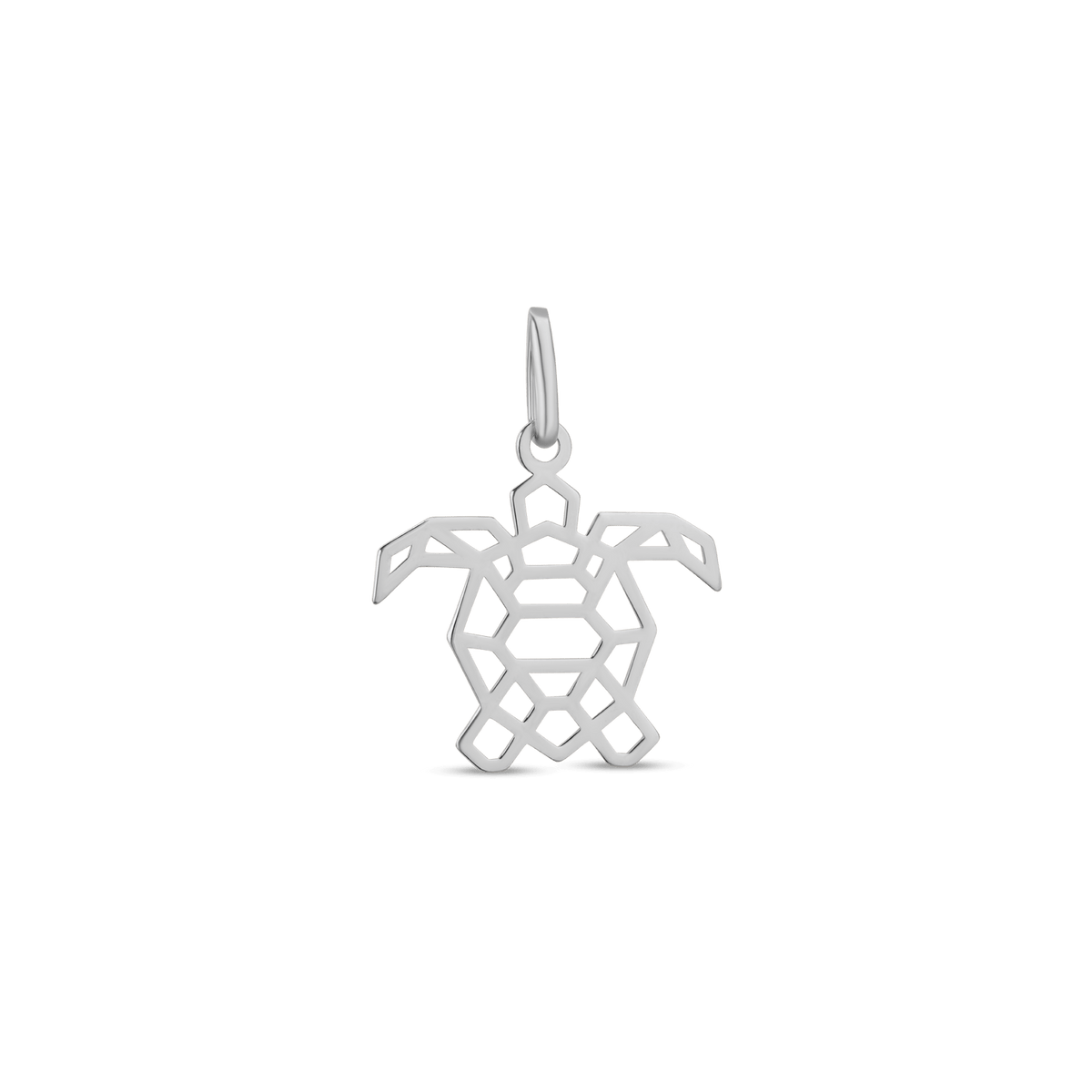 Pendentif Argent 925 Tortue Origami 17.5*32mm Avec Bélière