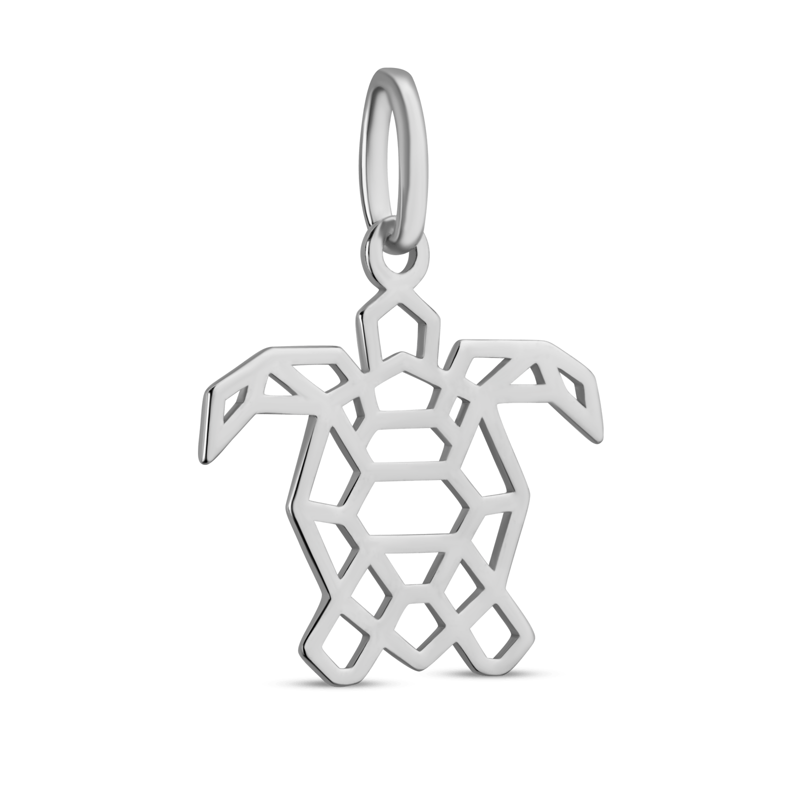 Pendentif Argent925 Tortue Origami 17.5*32mm Avec Bélière