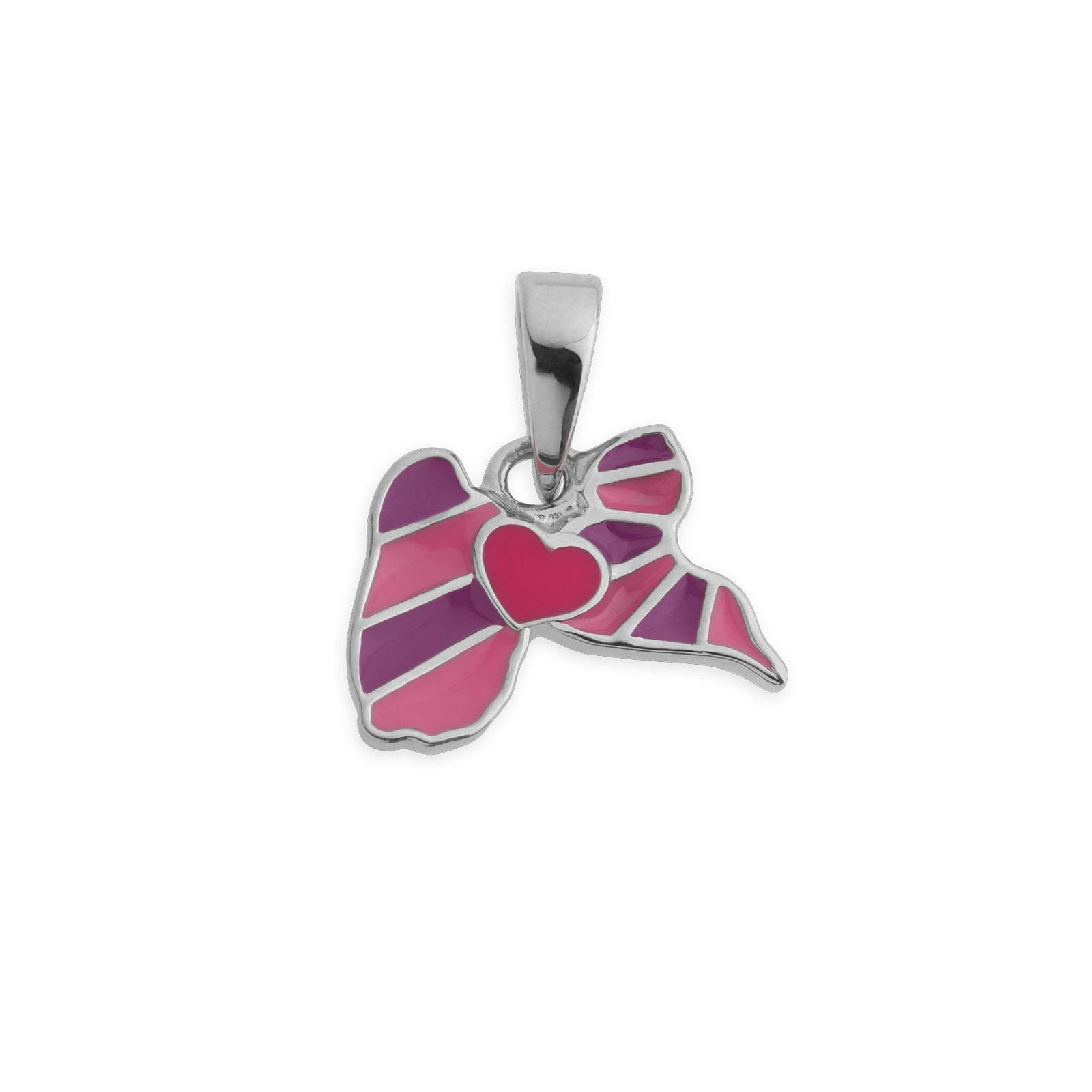 Pendentif Argent925 Email Carte Guadeloupe Cœur avec bélière