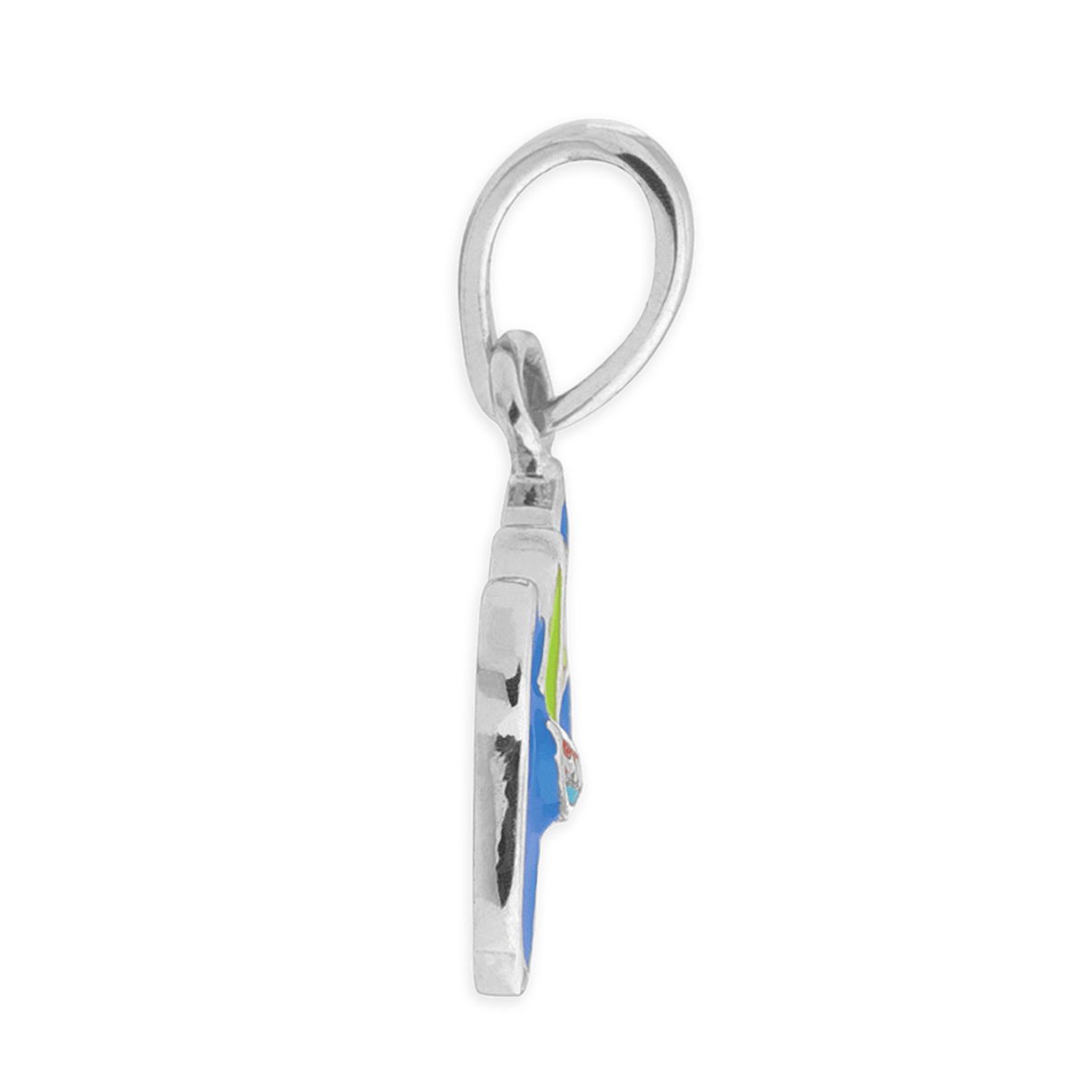 Pendentif Argent 925 Email Guadeloupe Saintoise 12*17mm Avec Bélière