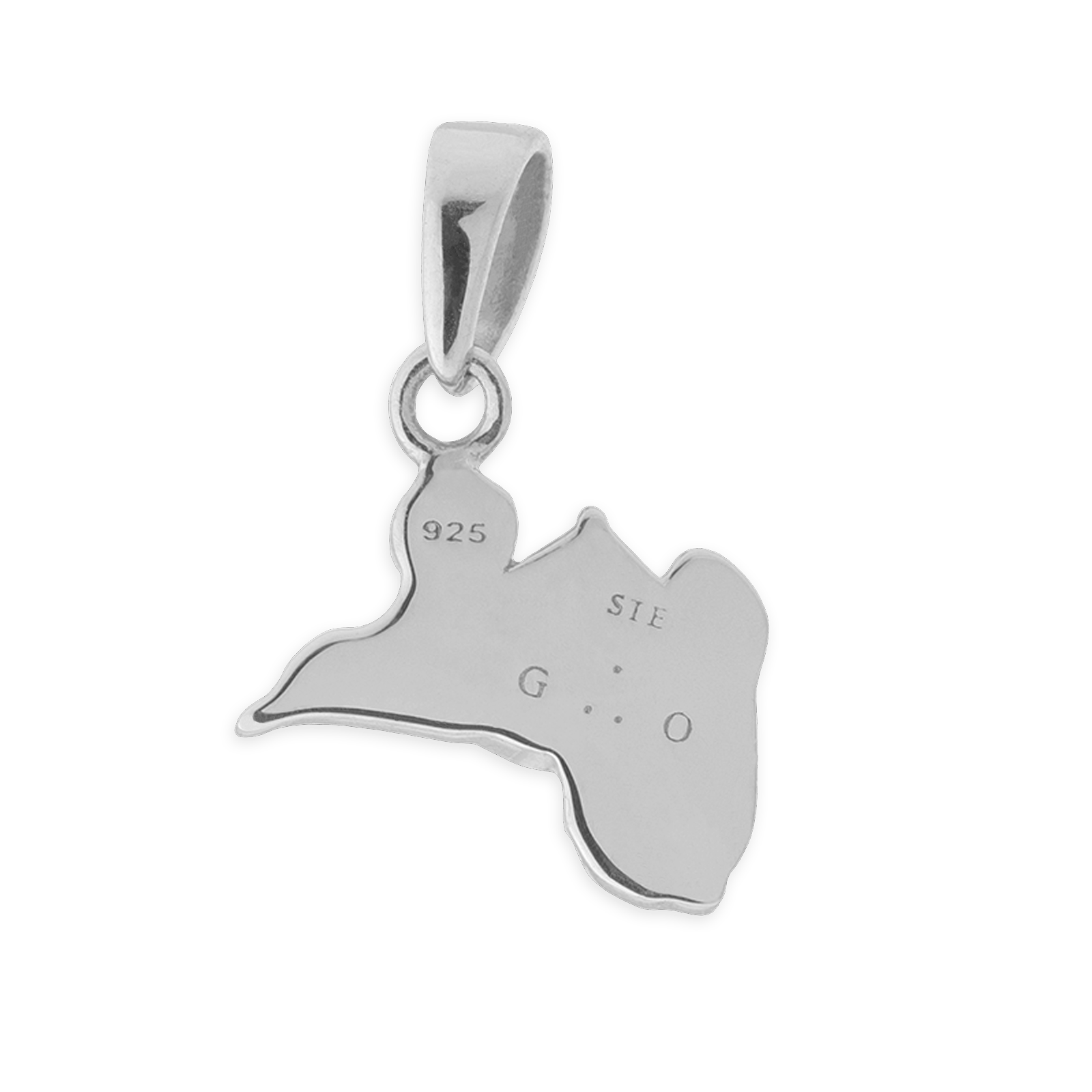 Pendentif Argent925 Email Carte Guadeloupe Saintoise avec bélière