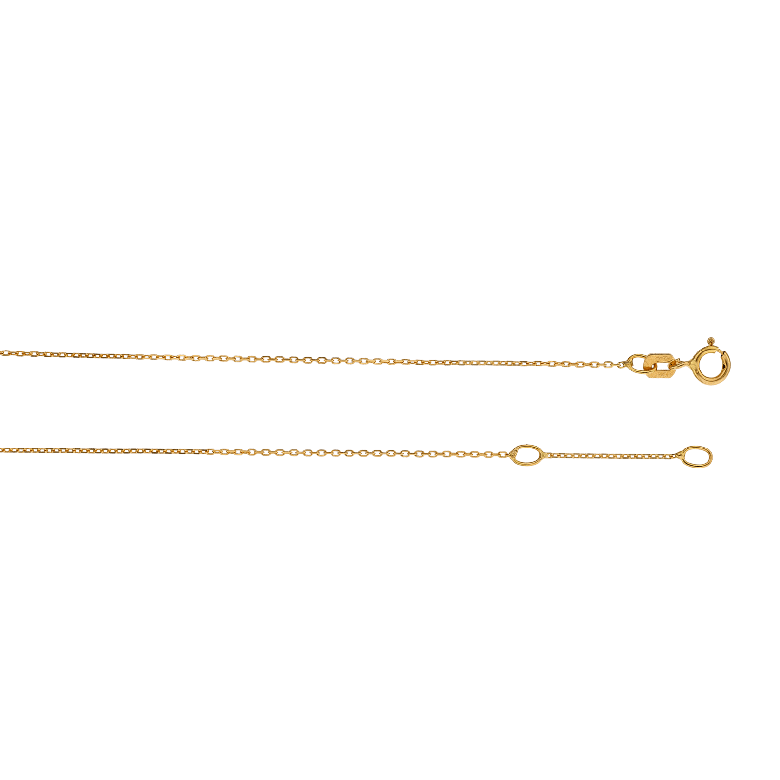 Collier Or Jaune coeur plus Oxyde de Zirconium 42 plus 3 centimètres