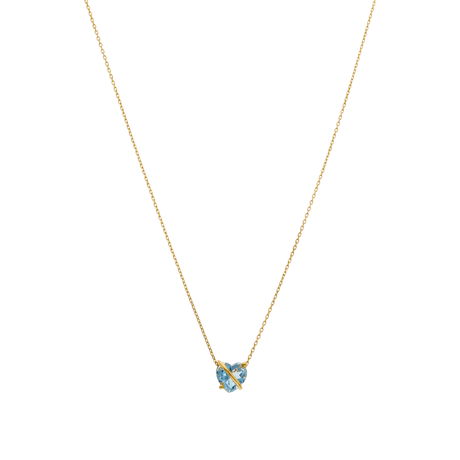 collier plaque fine /divers pendentif coeur topaze 7x7mm 42+3 mm
