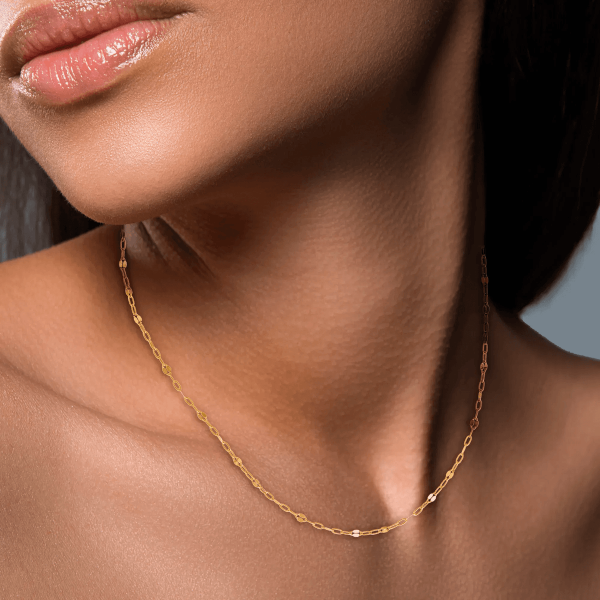 Collier Or375 Maille Marine Diamanté 45cm