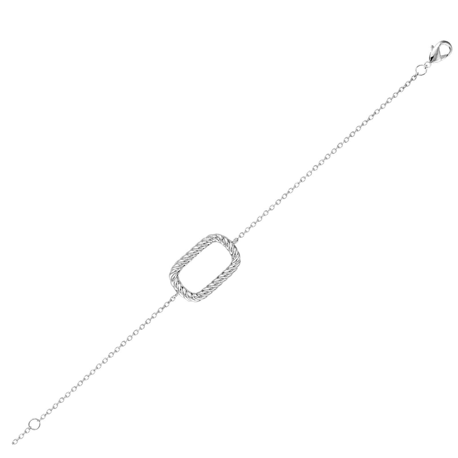 Bracelet Argent Rond forme rectangle évidé motif