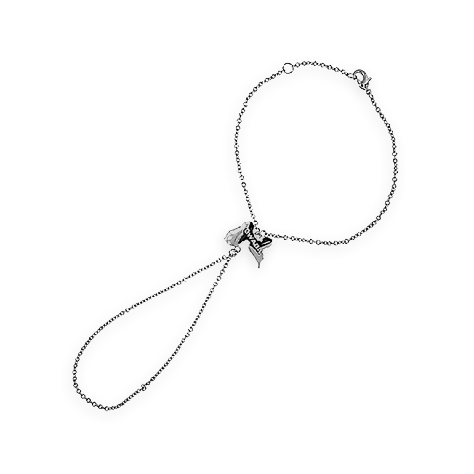 Chaîne de main argent carte guadeloupe 19cm
