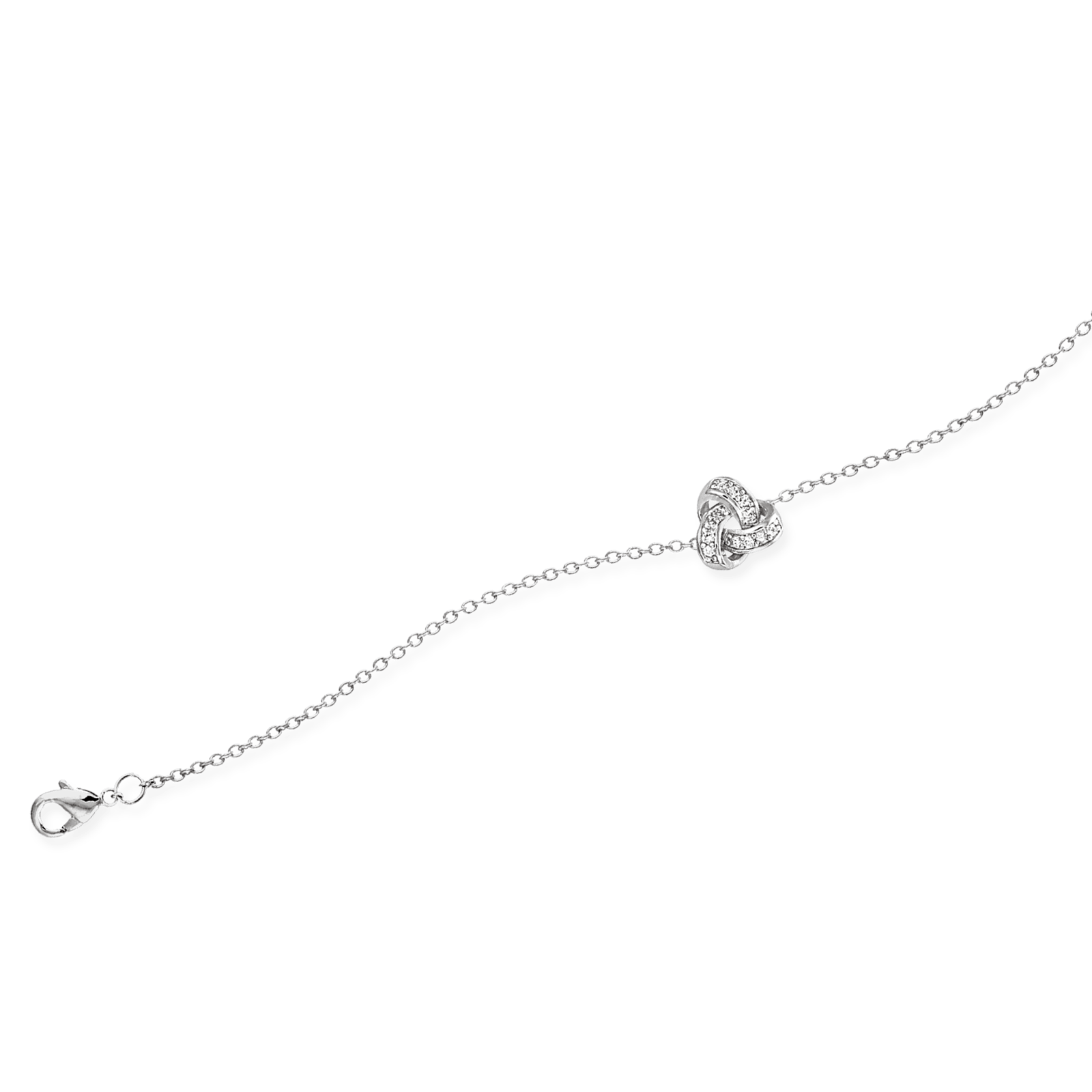 Bracelet Argent Rond Nœud Oxyde de Zirconium